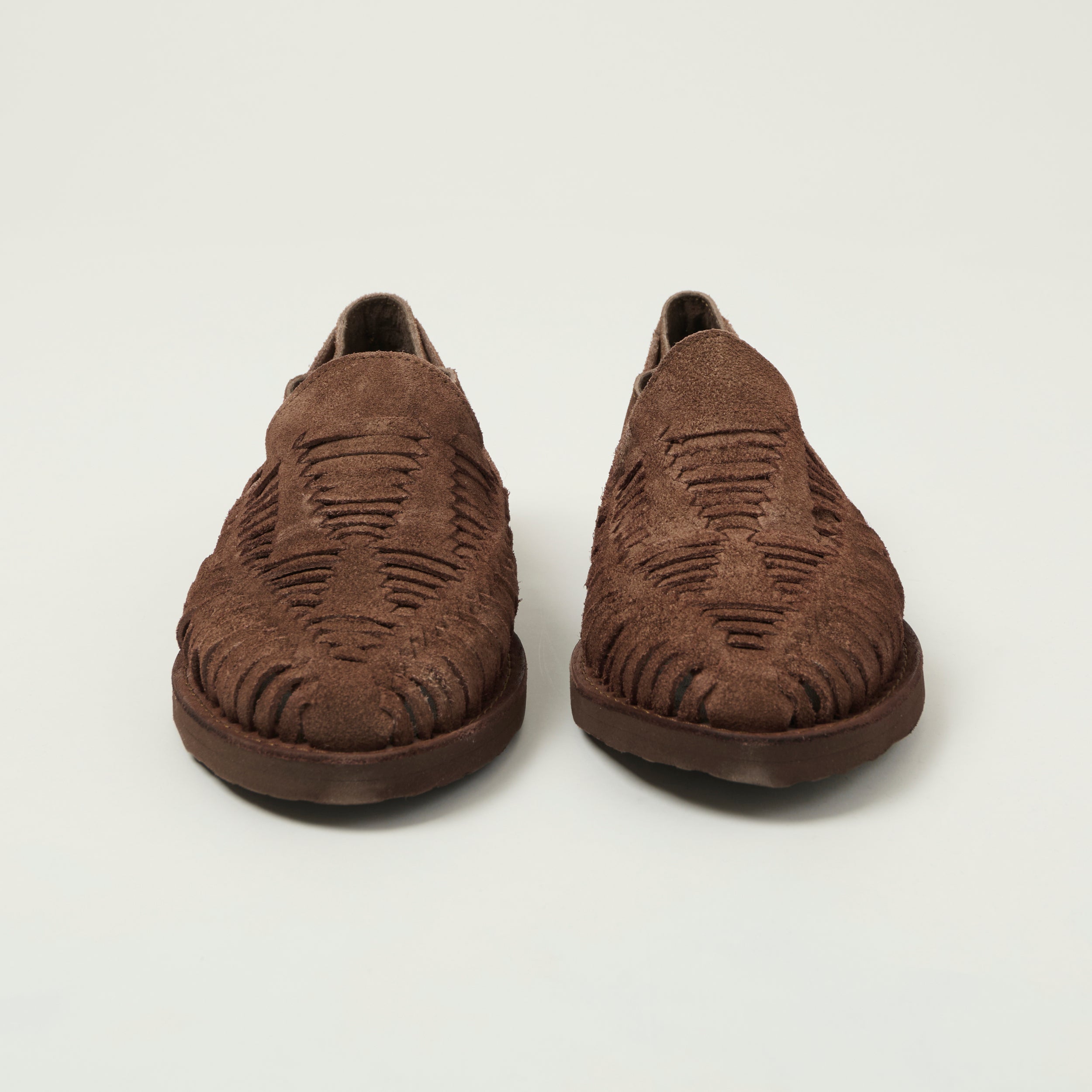 Chamula Cancun Woven Huarache Suede Shoe - Cafe