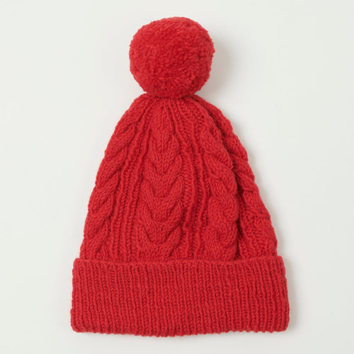 Chamula Double Cuff Fisherman's Beanie - Raspberry