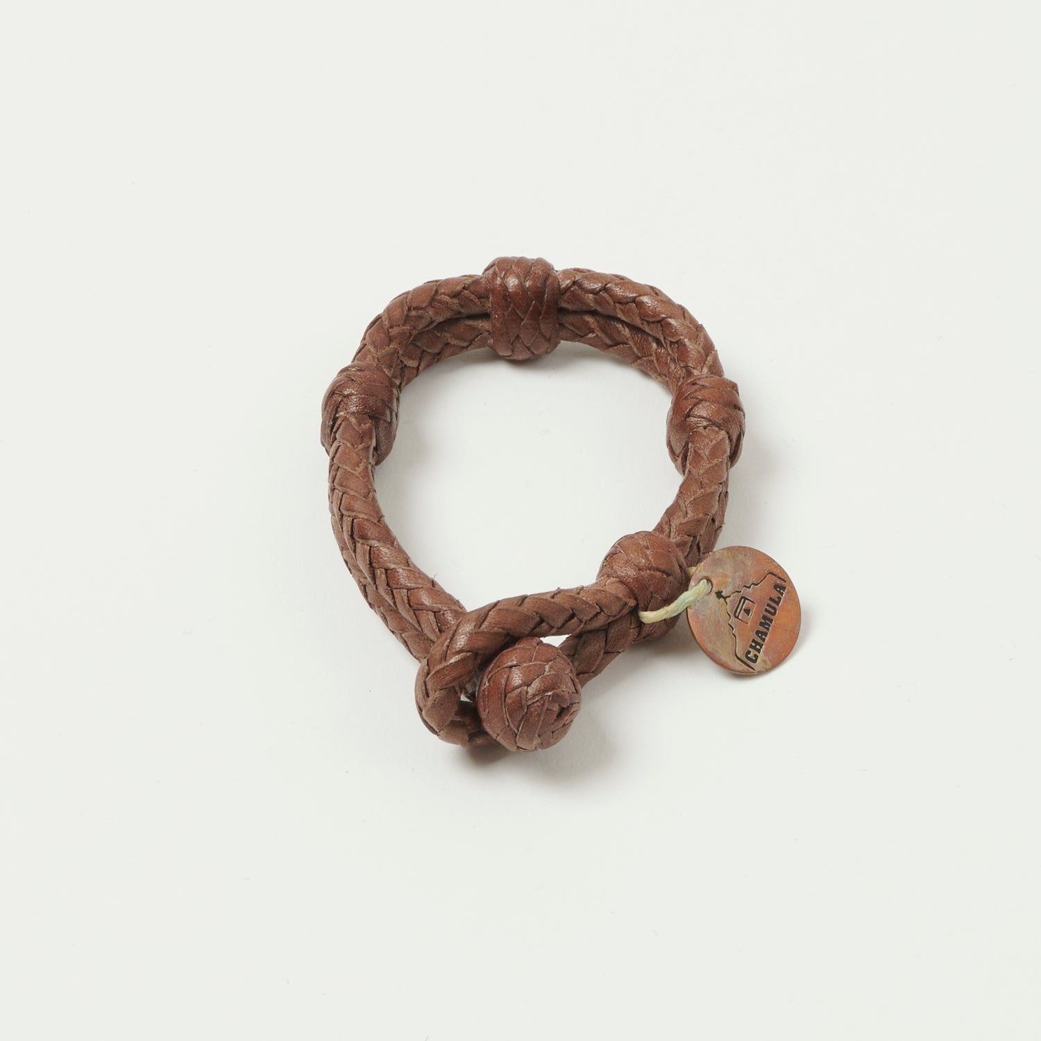 Chamula Double Round Leather Bracelet - Brown