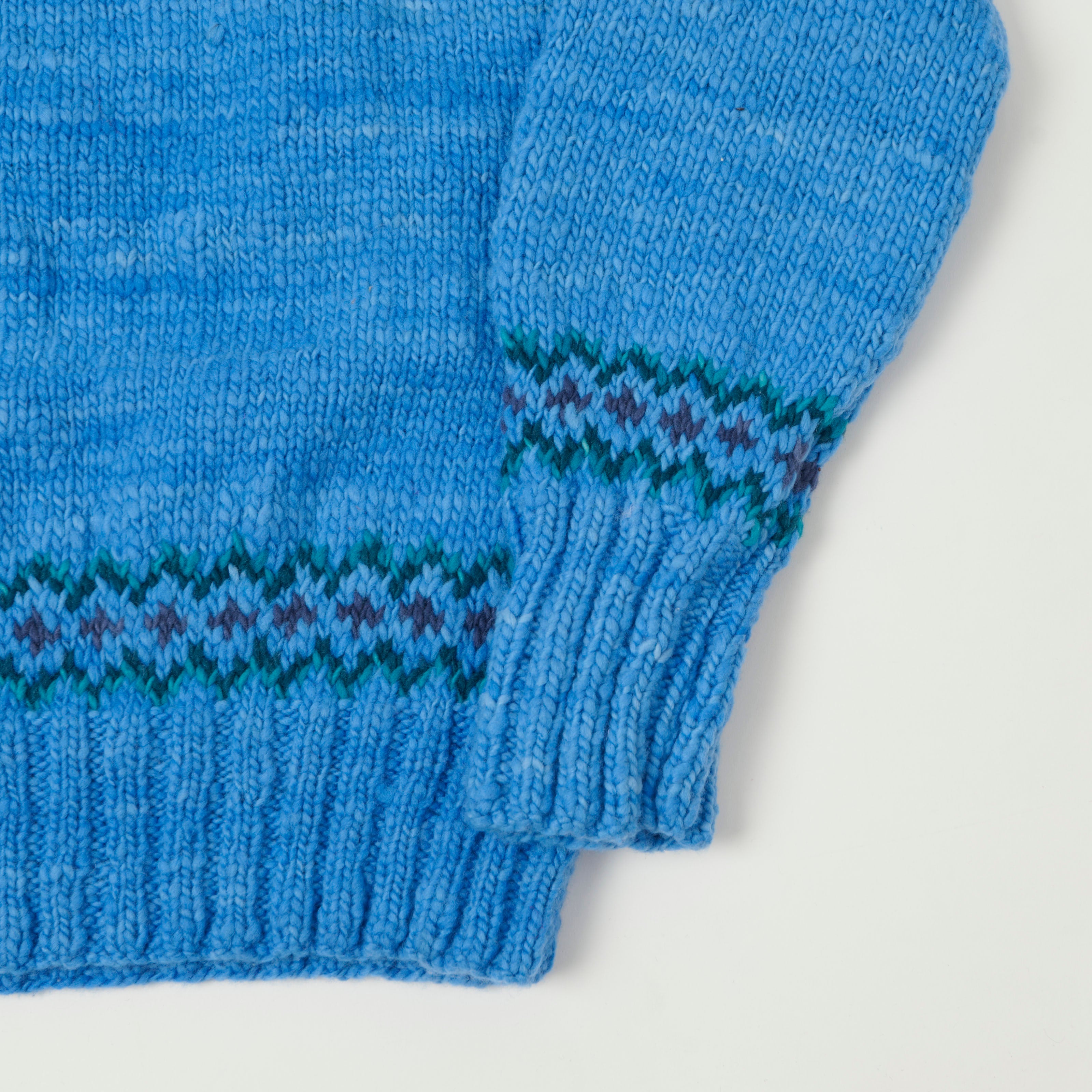 Chamula Merino Wool 'Fair Isle #3' Jumper - Royal Blue