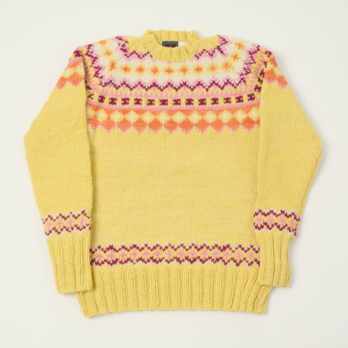 Chamula Merino Wool 'Fair Isle #3' Jumper - Marigold