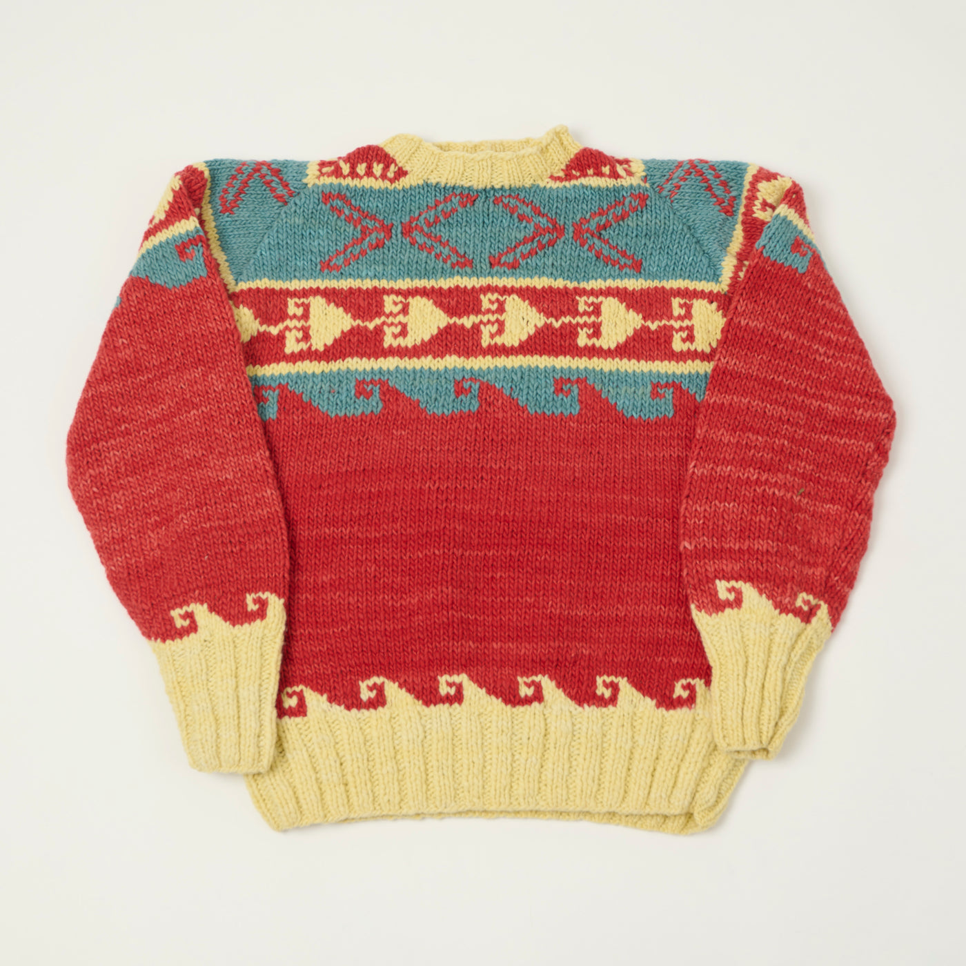 Chamula Merino Wool 'Olas' Jumper - Old Red