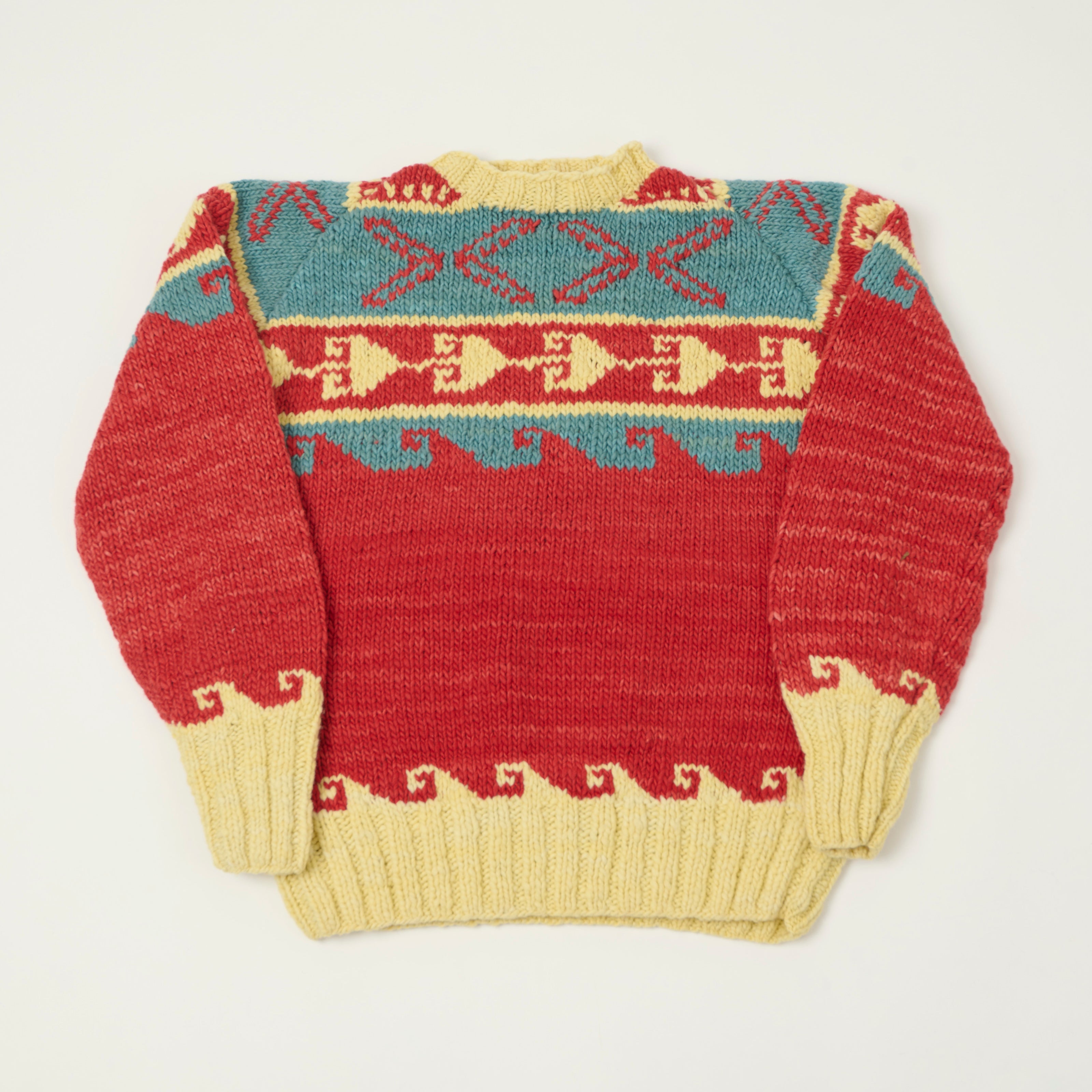 Chamula Merino Wool 'Olas' Jumper - Old Red