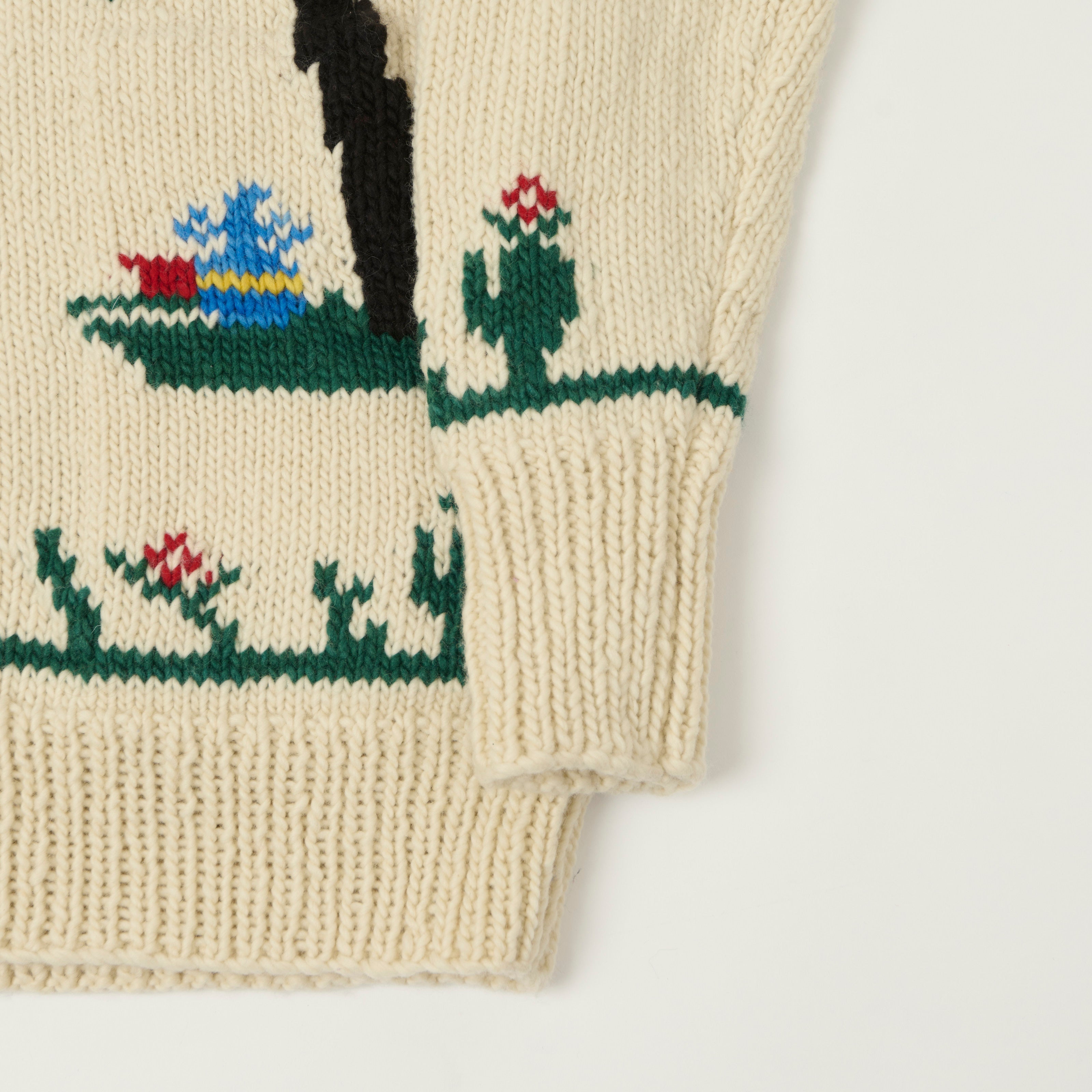 Chamula Merino Wool 'Souvenir Paisaje' Zip Through Cardigan - Ivory