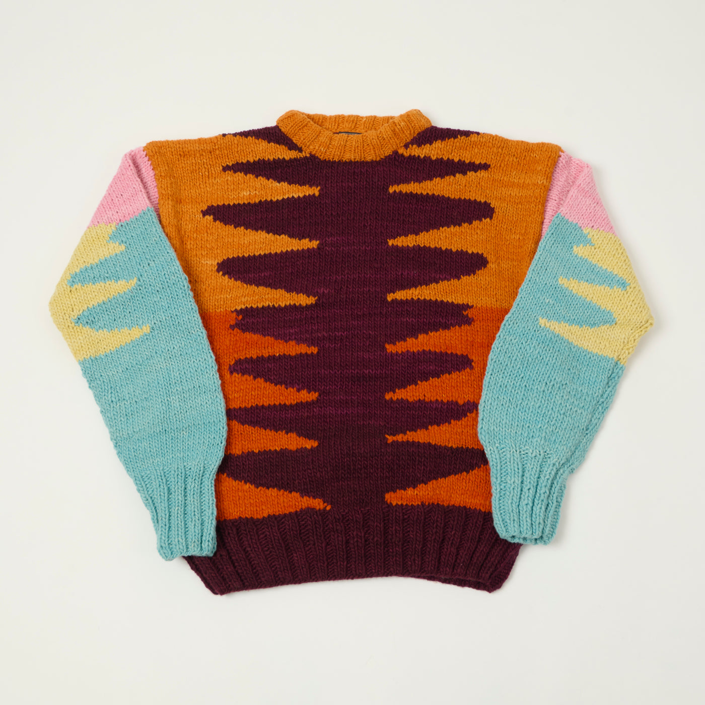 Chamula Merino Wool 'Wiggly' Jumper - Raspberry