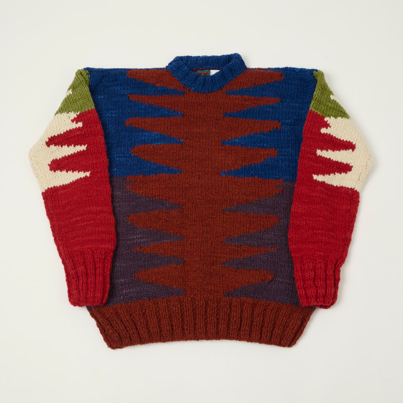 Chamula Merino Wool 'Wiggly' Jumper - Red Rust