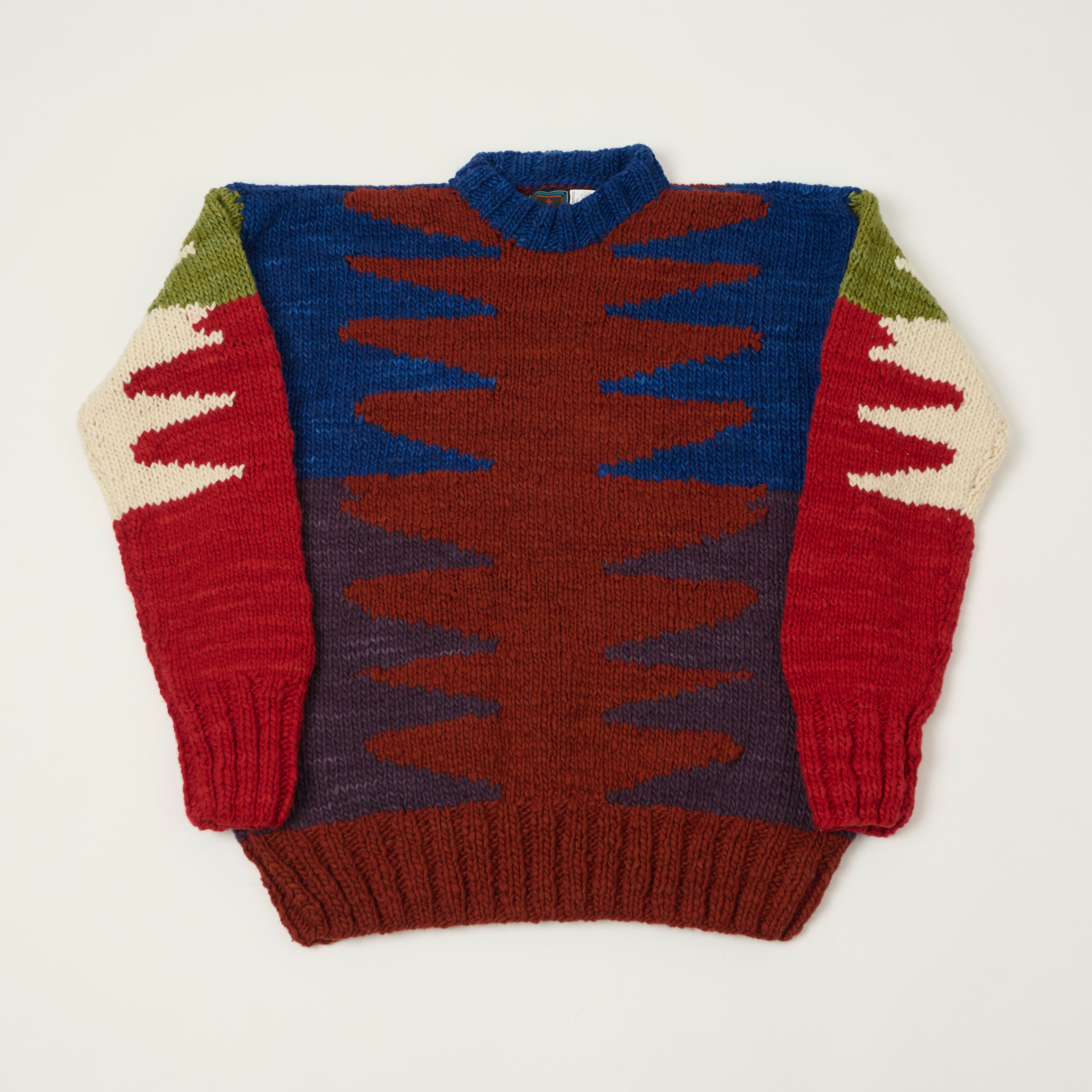 Chamula Merino Wool 'Wiggly' Jumper - Red Rust