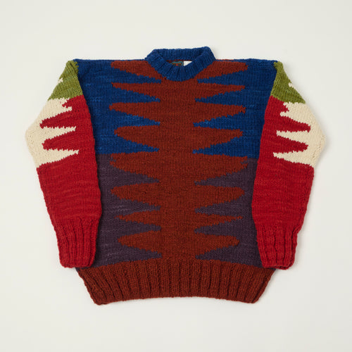 Chamula Merino Wool 'Wiggly' Jumper - Red Rust