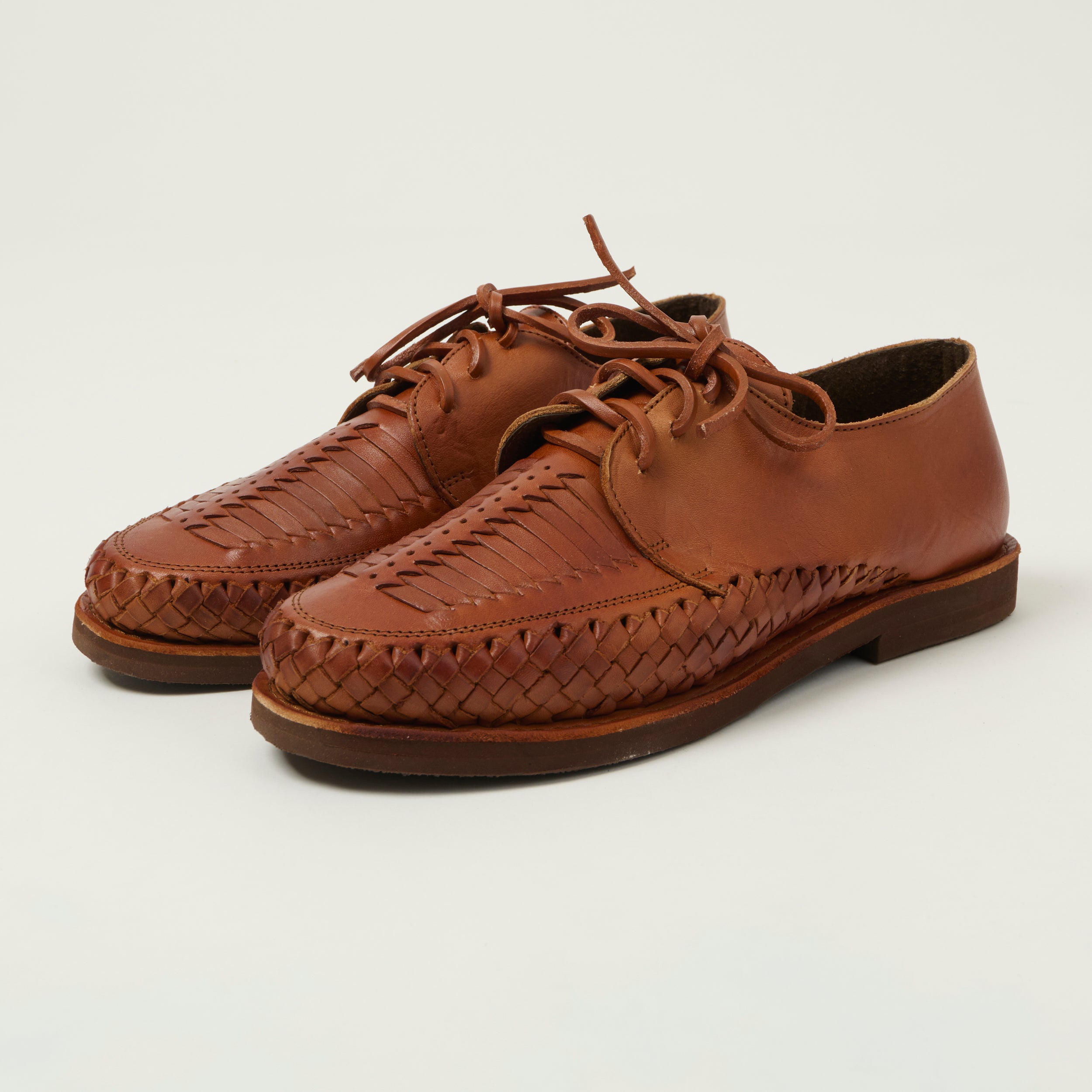 Chamula Woven Veracruz Shoe - Red Brown