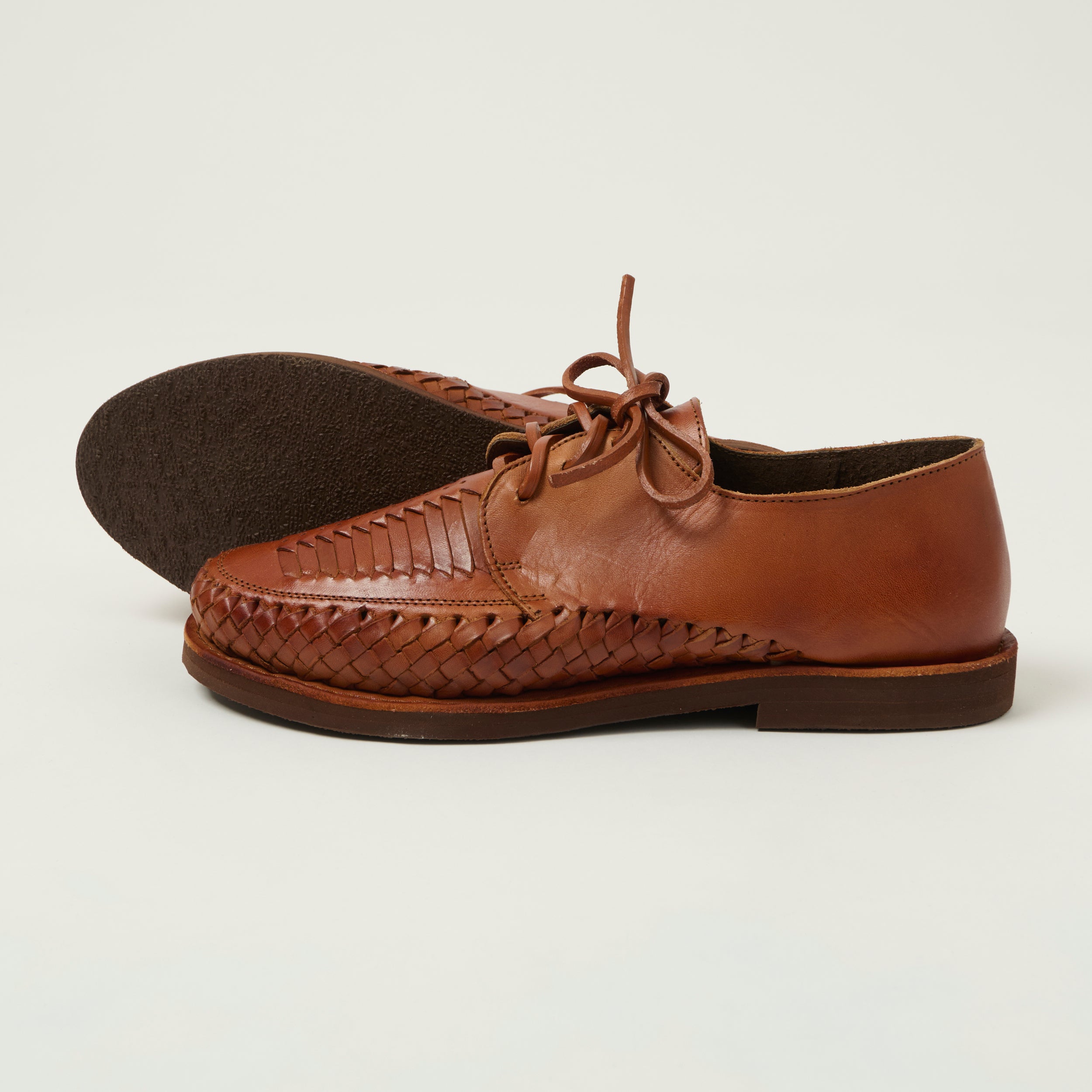 Chamula Woven Veracruz Shoe - Red Brown