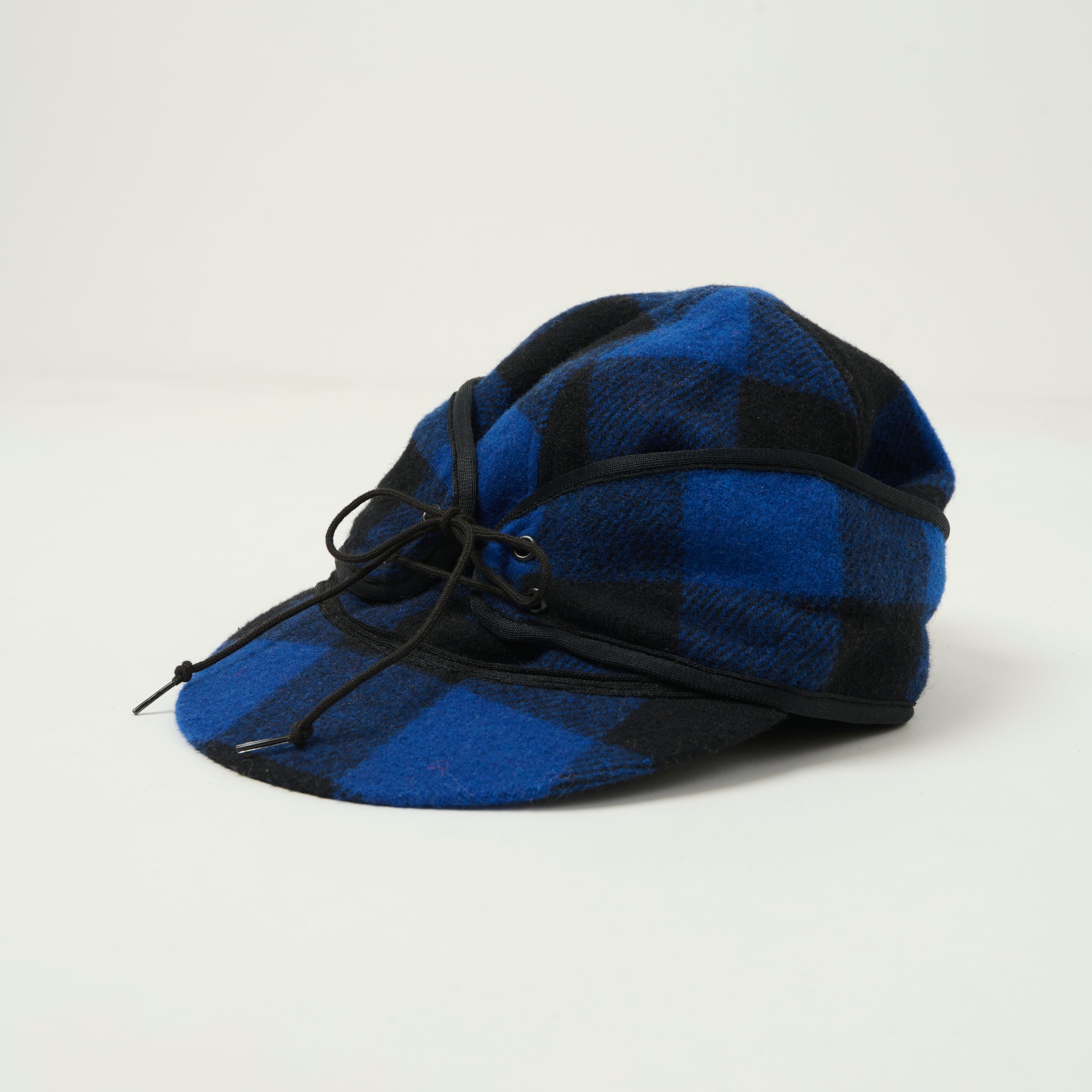 Crown Cap 1-1701 Buffalo Check Railroad Cap - Royal/Black