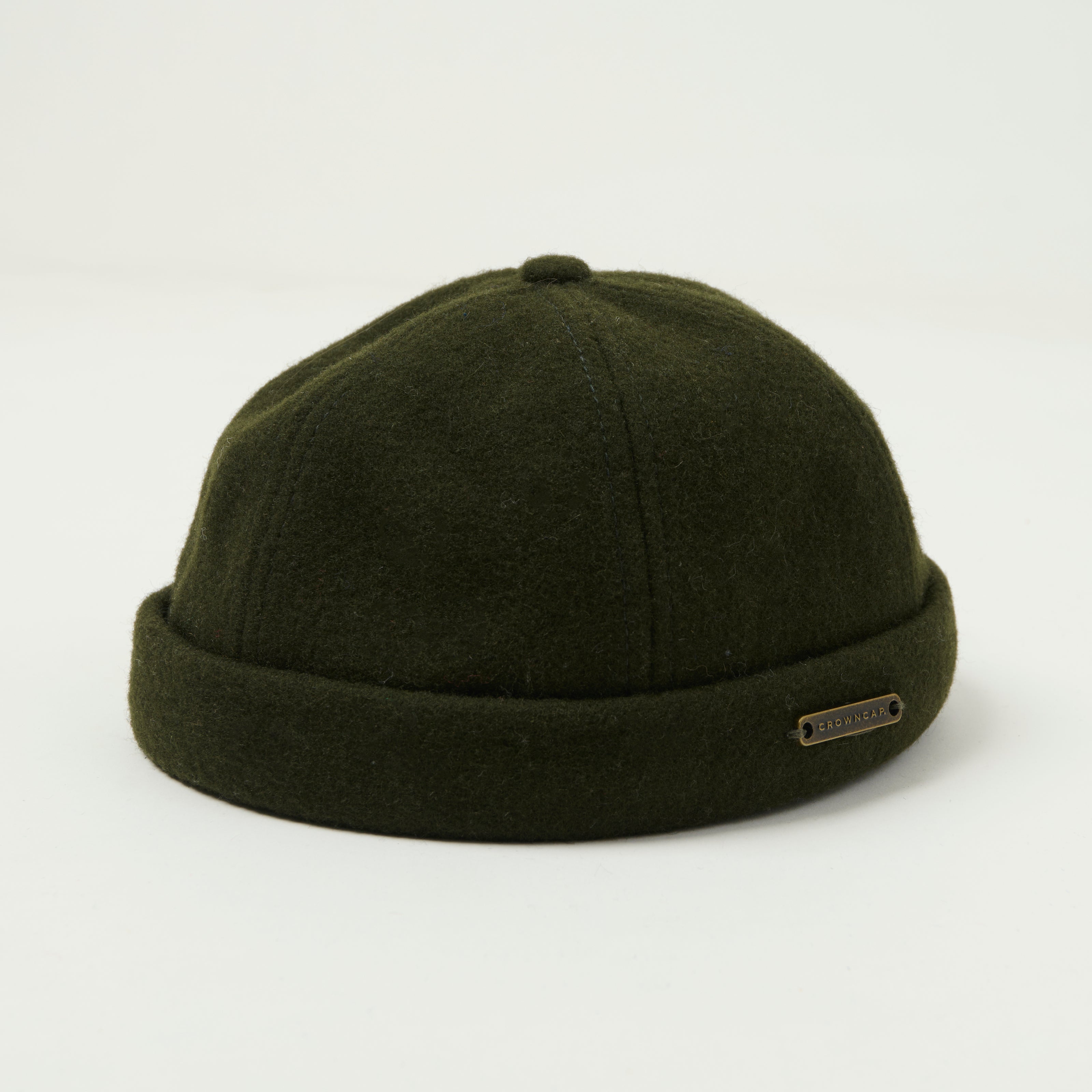 Crown Cap 1-011F Melton Wool Beanie Cap - Loden
