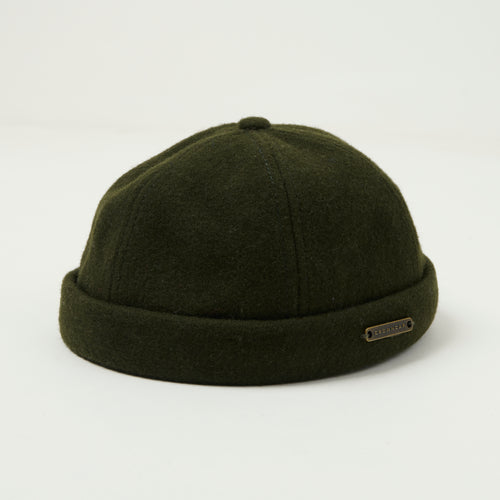 Crown Cap 1-011F Melton Wool Beanie Cap - Loden