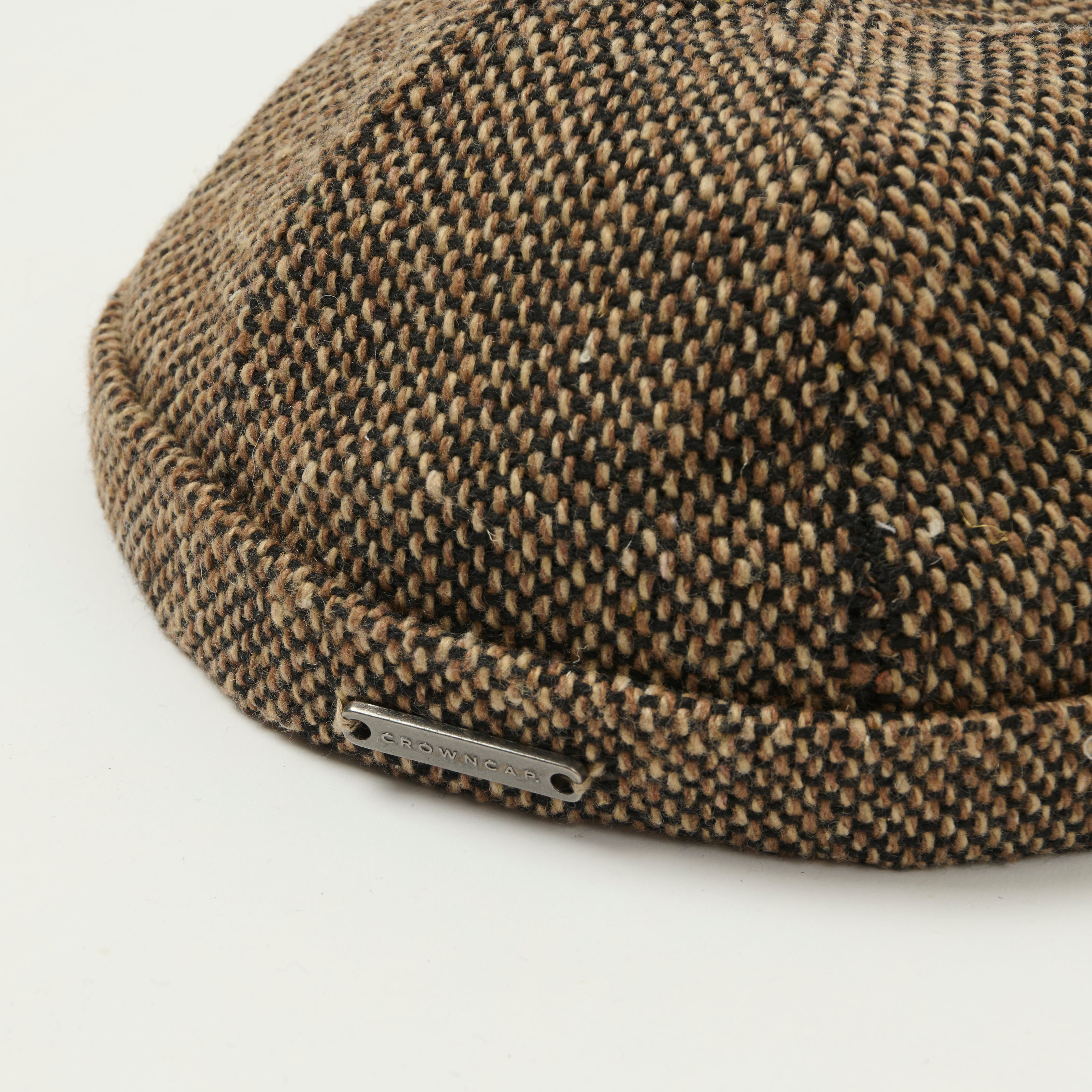 Crown Cap 1-011FP Wool Blend Donegal Beanie Cap - Brown Salt & Pepper