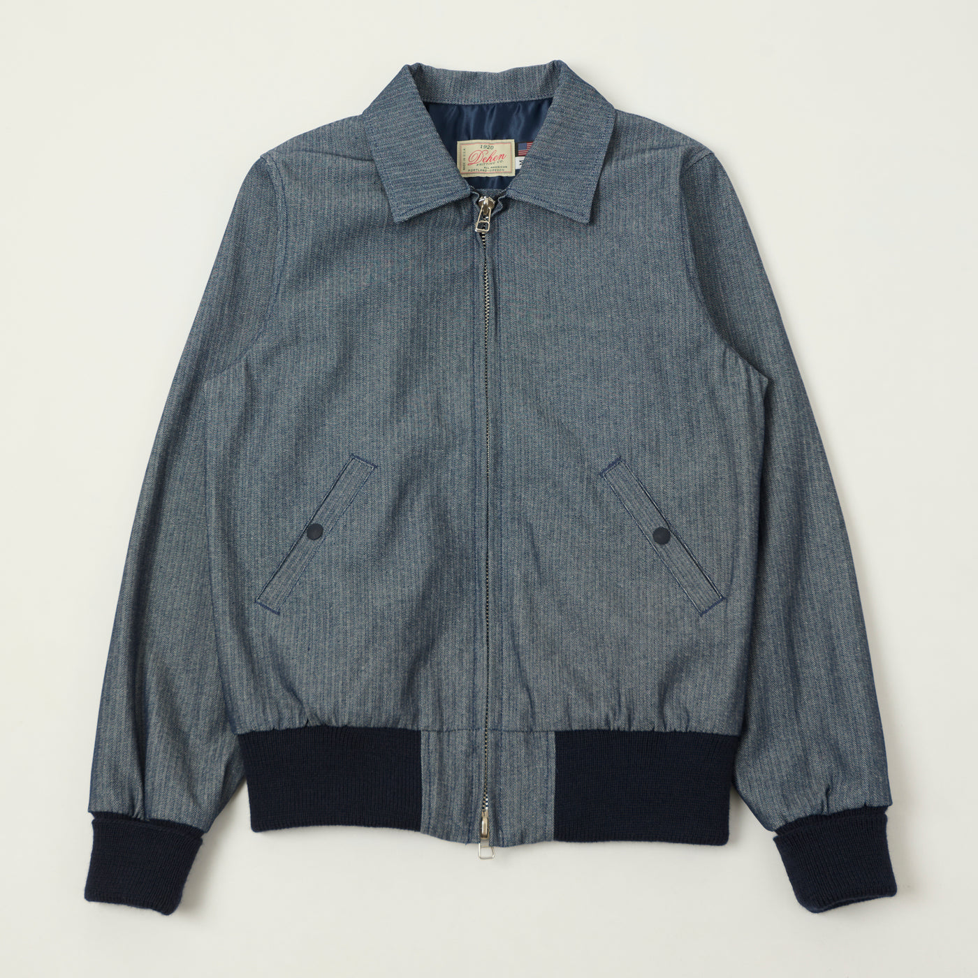 Dehen 1920 Herringbone Twill 'Weekender' Jacket - Indigo