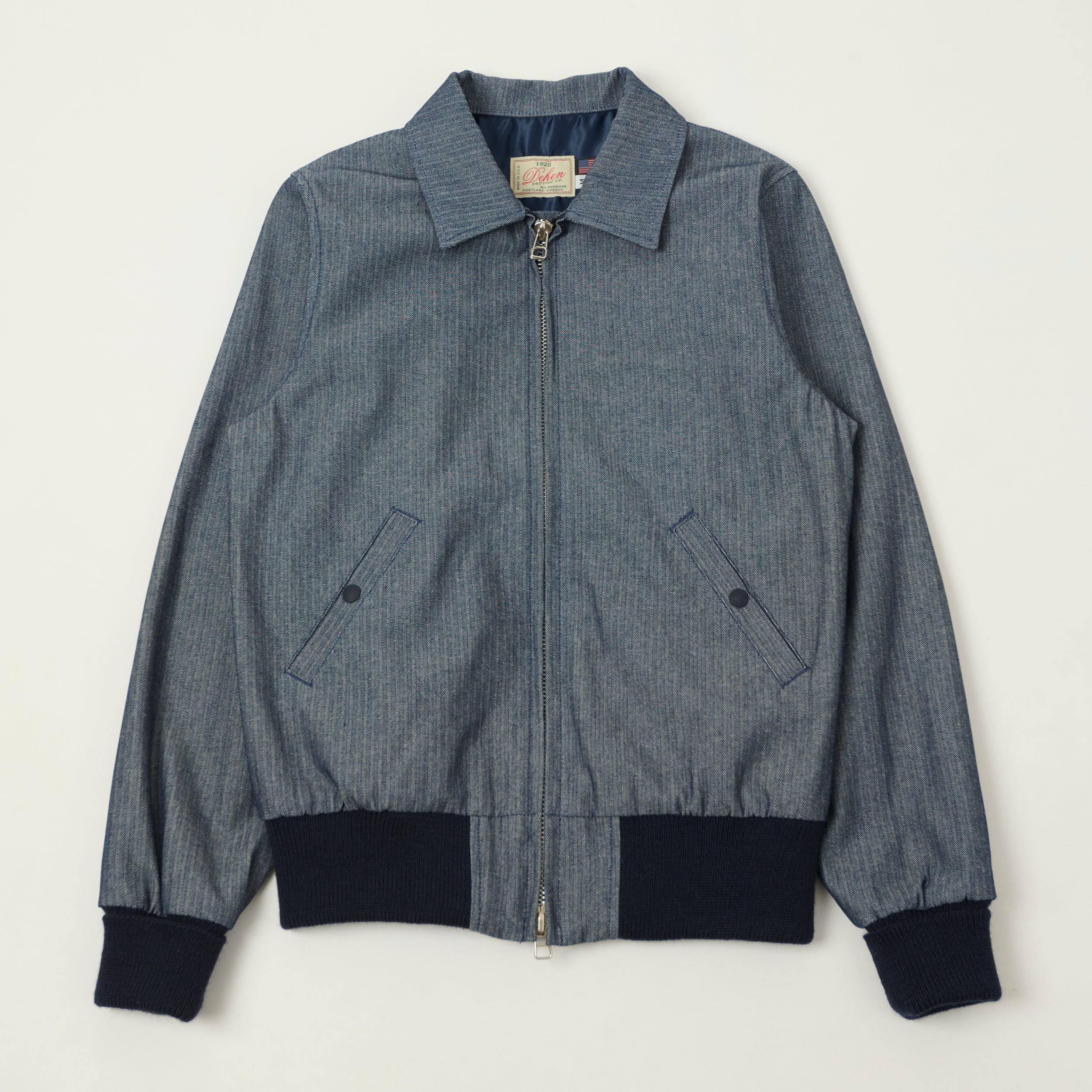Dehen 1920 Herringbone Twill 'Weekender' Jacket - Indigo