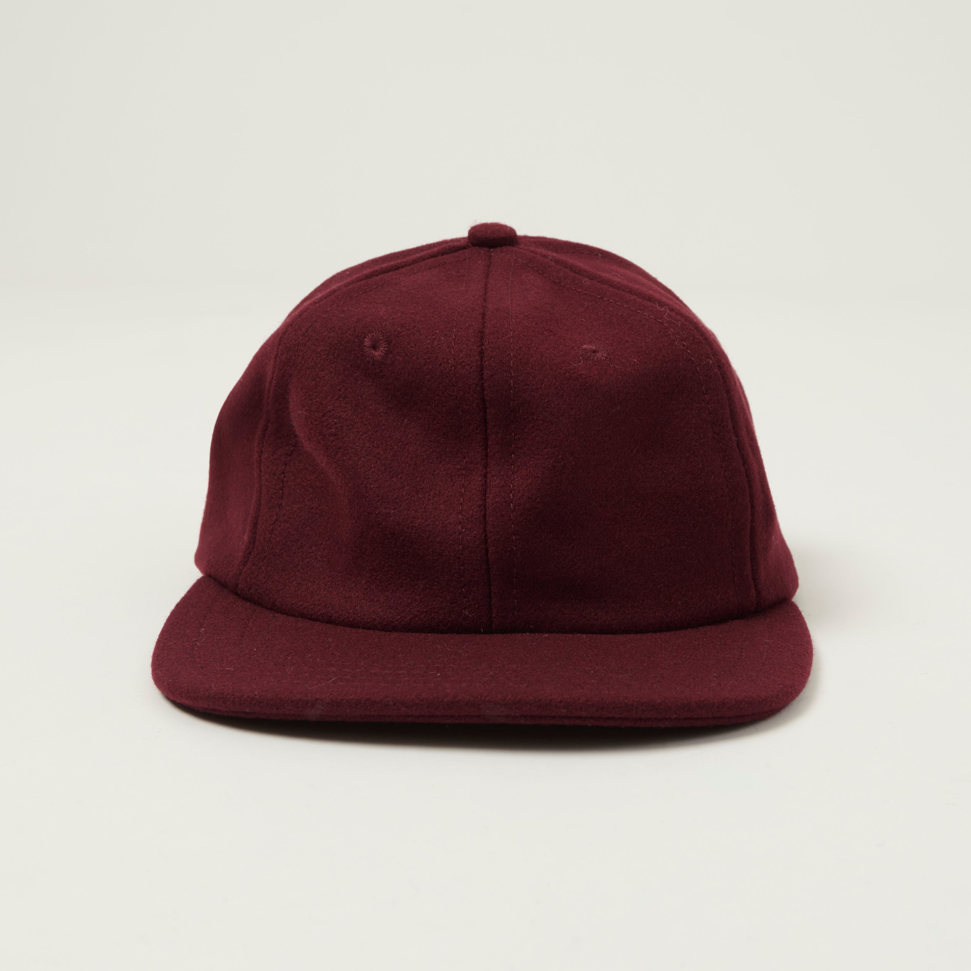 Dehen 1920 Melton Wool Baseball Hat - Burgundy