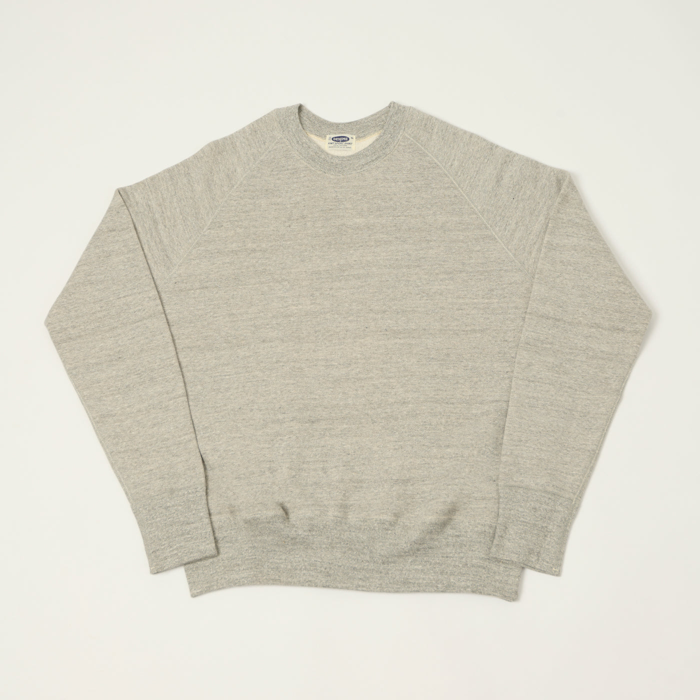 Denime Lot. 261 4-Needle Raglan Sweatshirt - Light Heather Grey