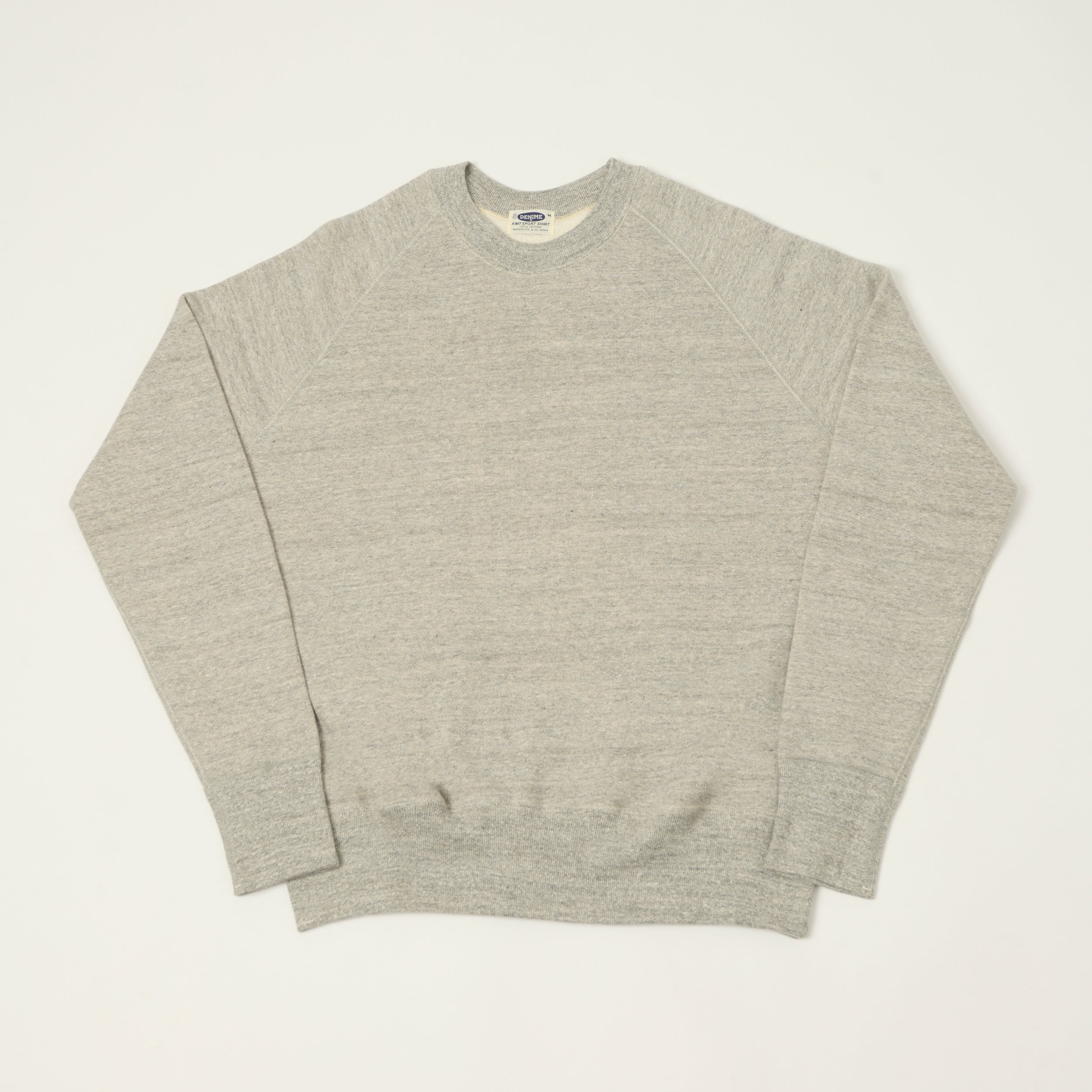 Denime Lot. 261 4-Needle Raglan Sweatshirt - Light Heather Grey