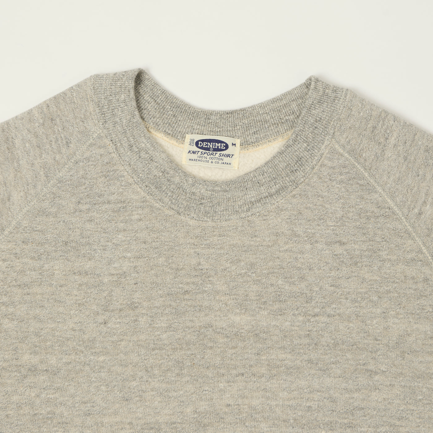 Denime Lot. 261 4-Needle Raglan Sweatshirt - Light Heather Grey