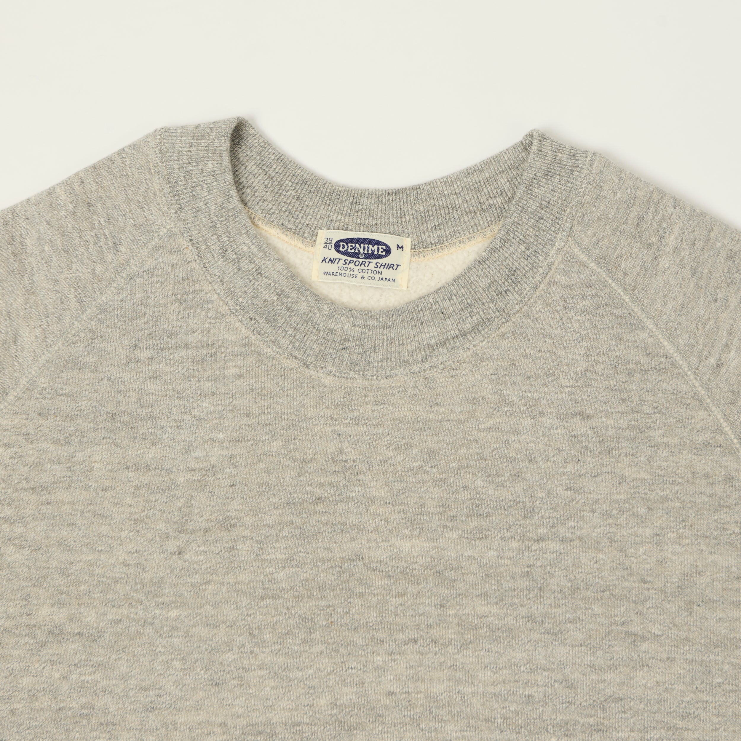 Denime Lot. 261 4-Needle Raglan Sweatshirt - Light Heather Grey