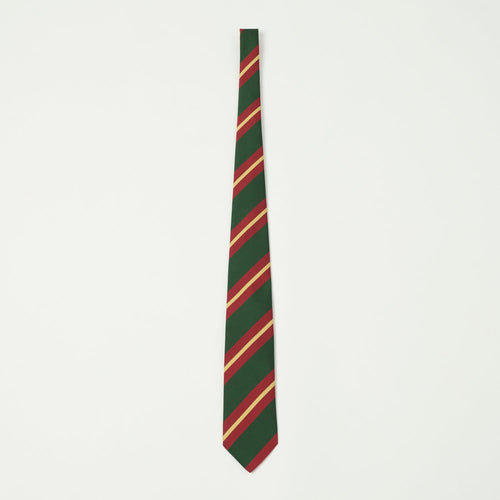 Drake's Sandwich Stripe Mogador Tie - Green/Red