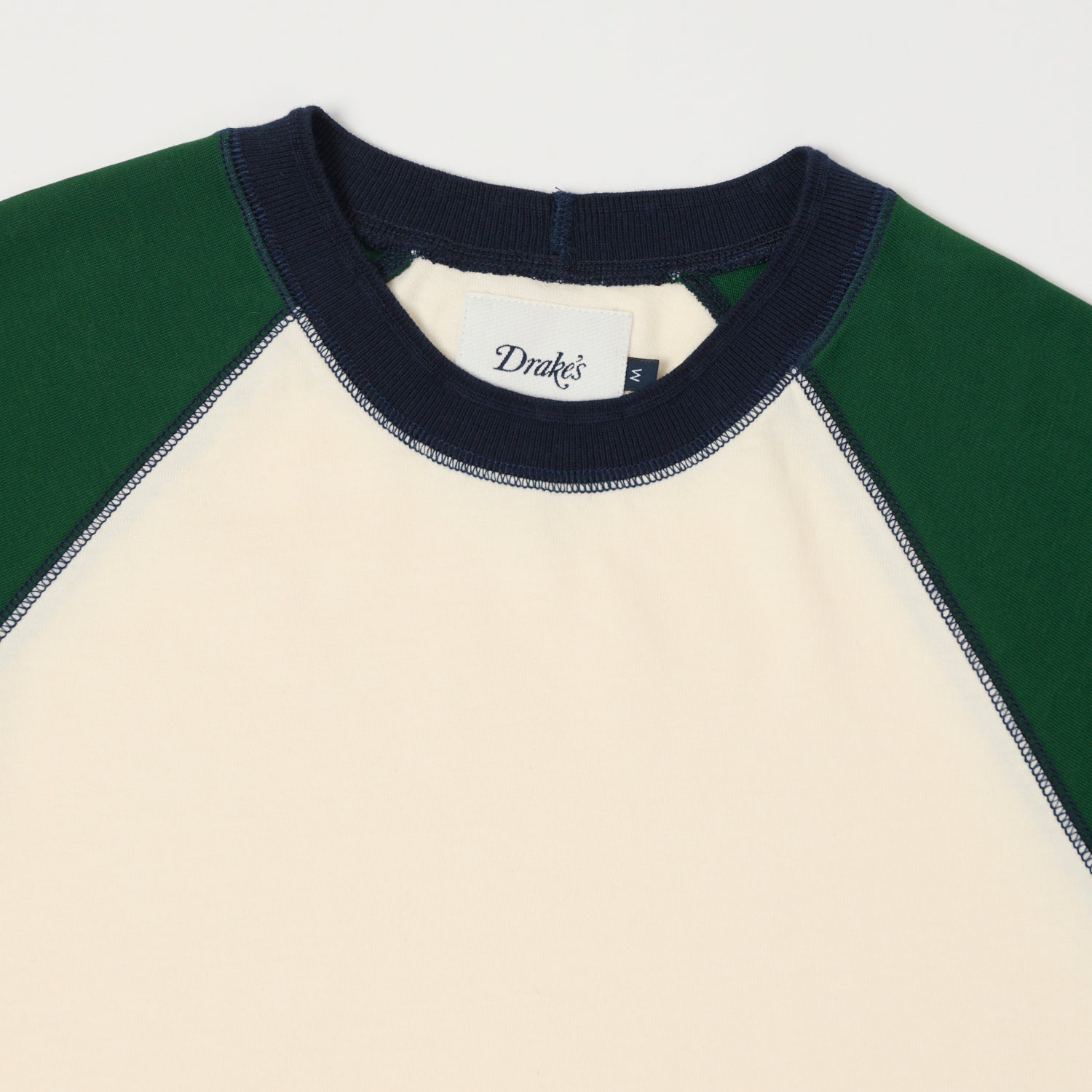 Drake's Raglan Sleeve Hiking Tee - Ecru/Green