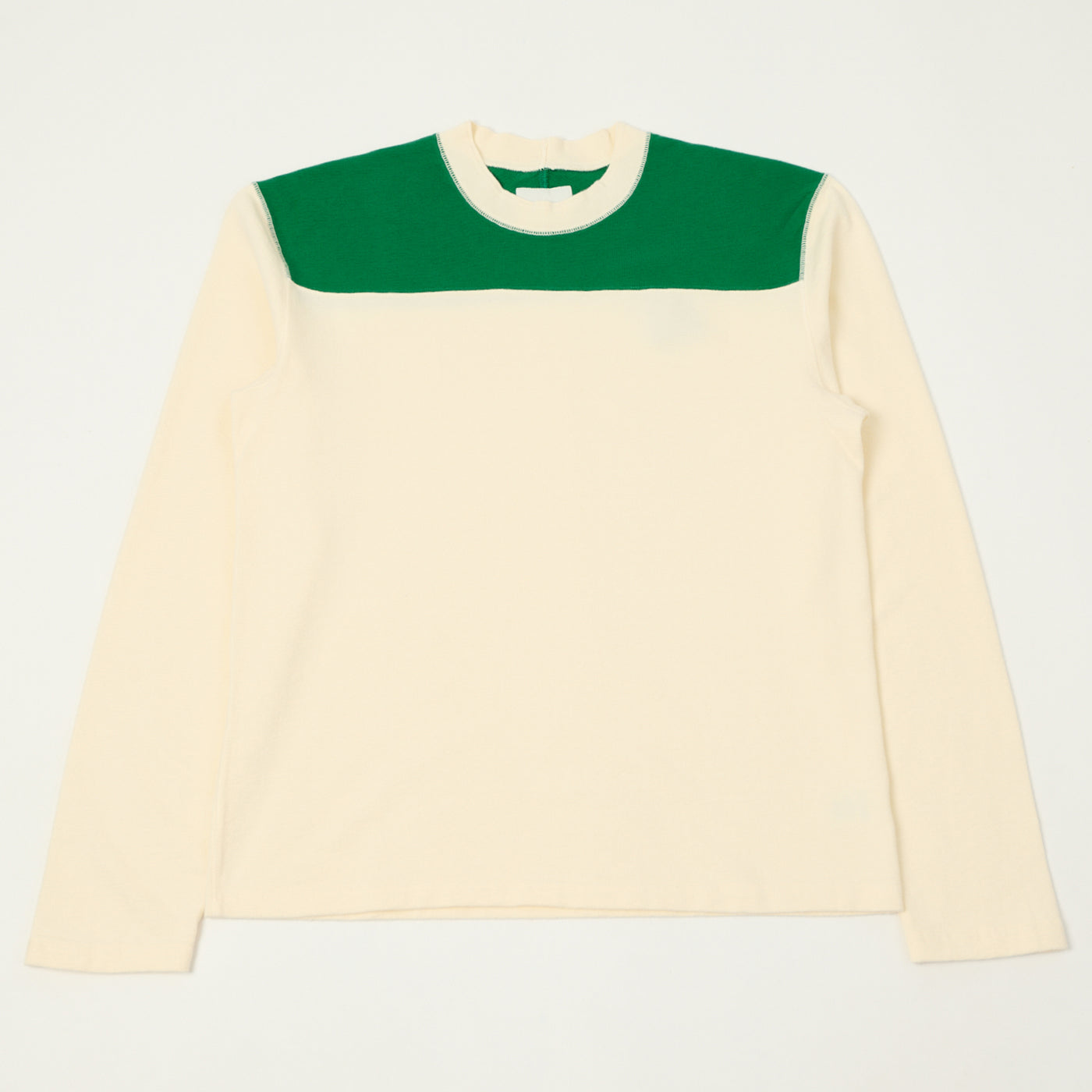 Drake's Contrast Football T-Shirt - Antique White/Green