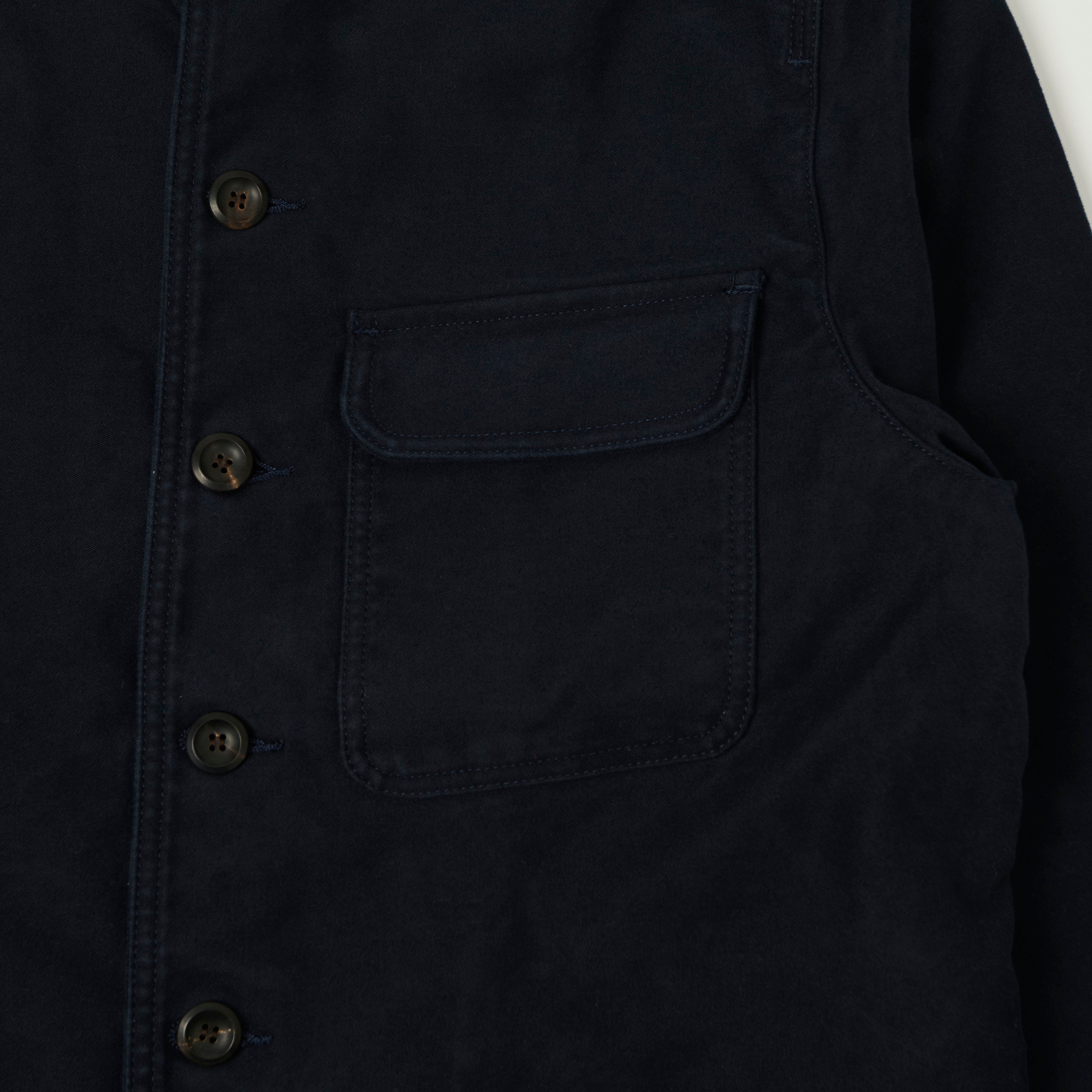 Drake's Japanese Moleskin Forestiere Jacket - Navy