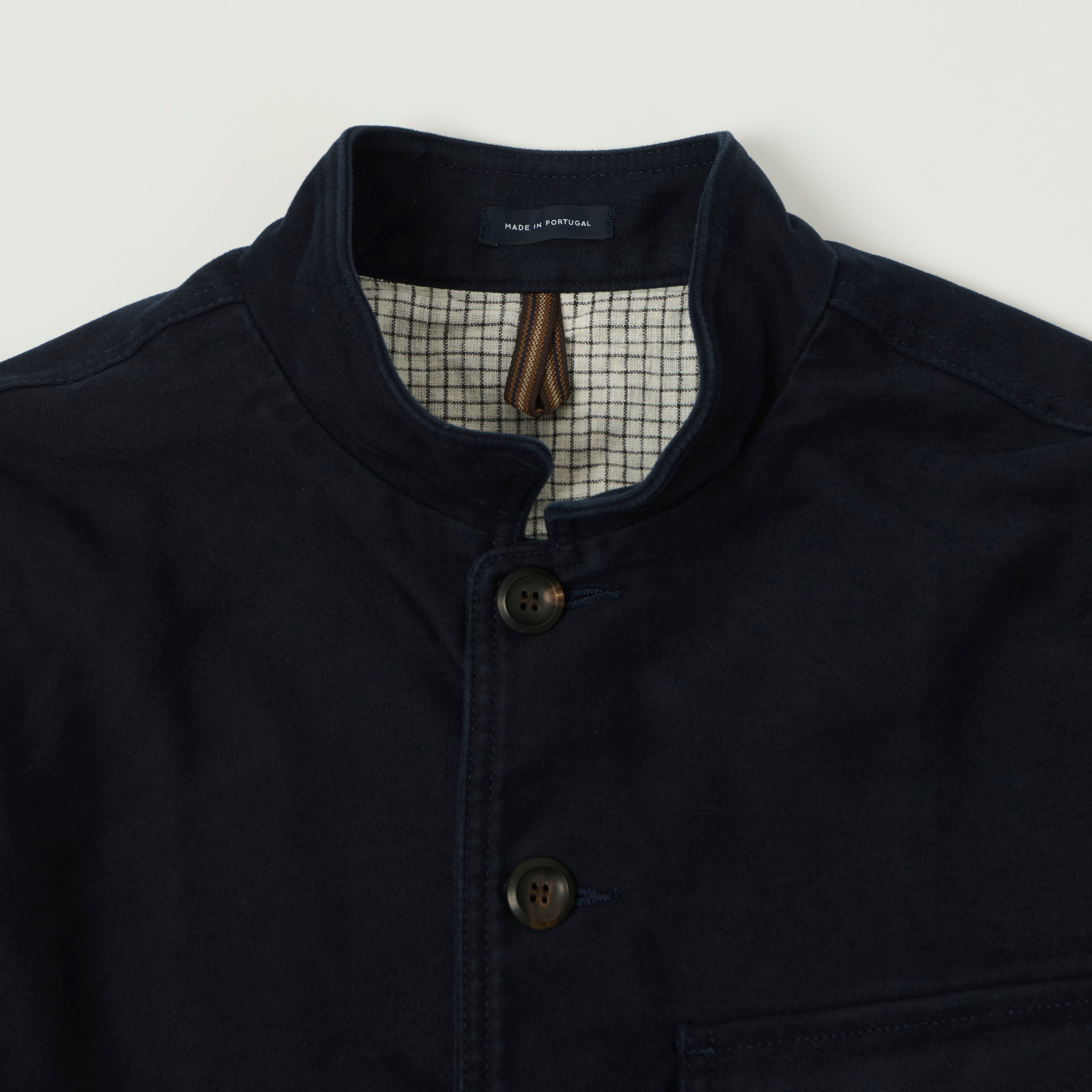 Drake's Japanese Moleskin Forestiere Jacket - Navy
