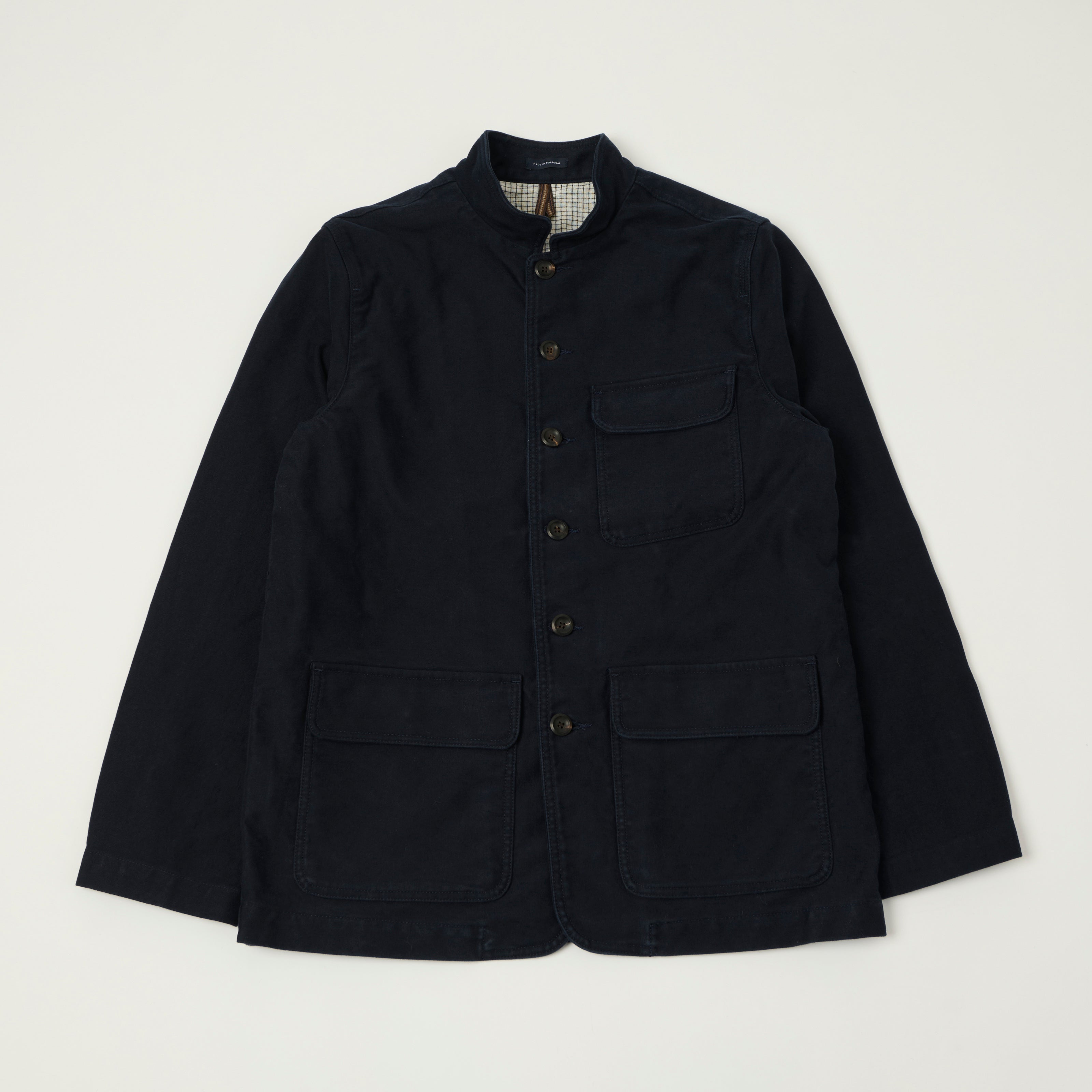 Drake's Japanese Moleskin Forestiere Jacket - Navy
