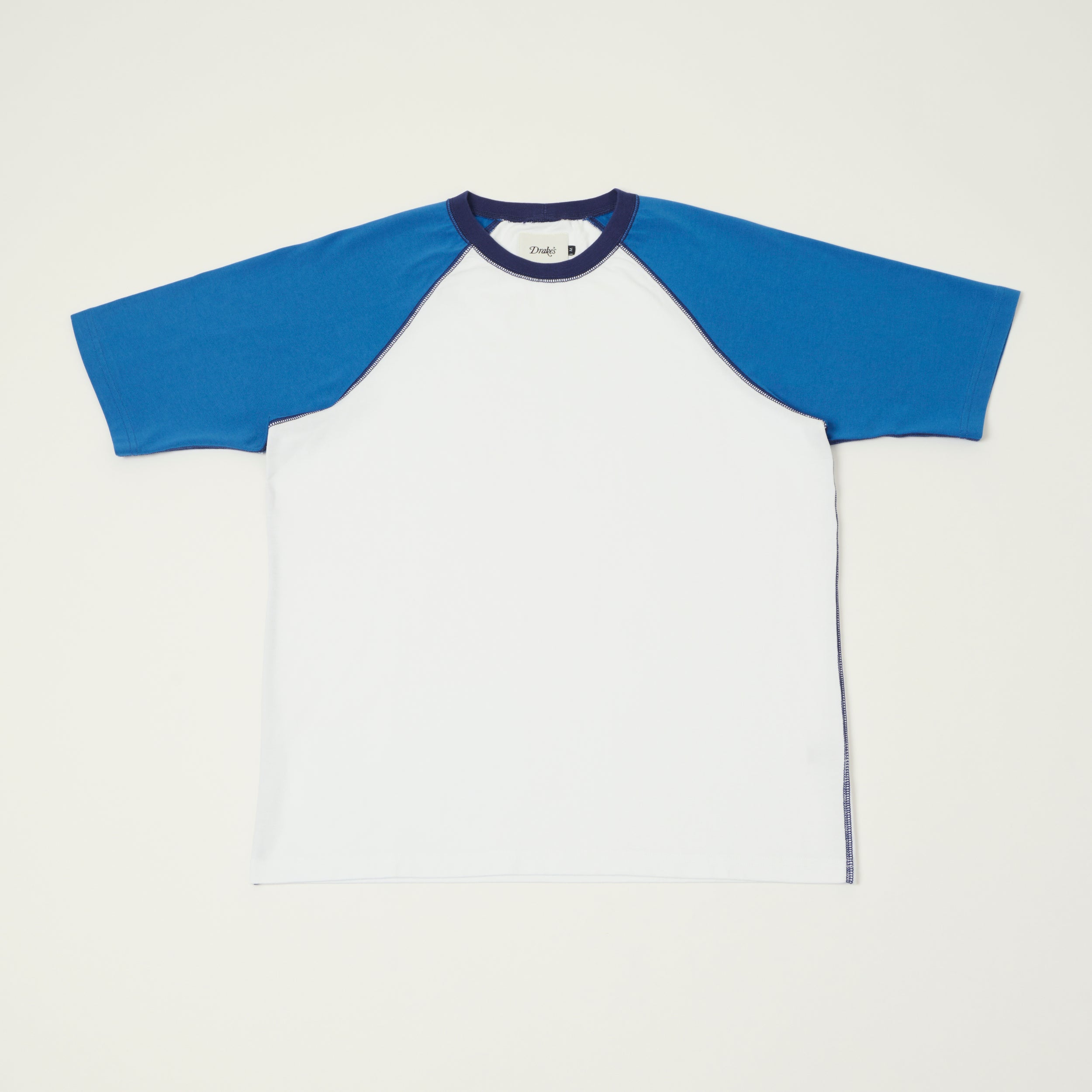 Drake's Raglan Sleeve Hiking Tee - White/Blue