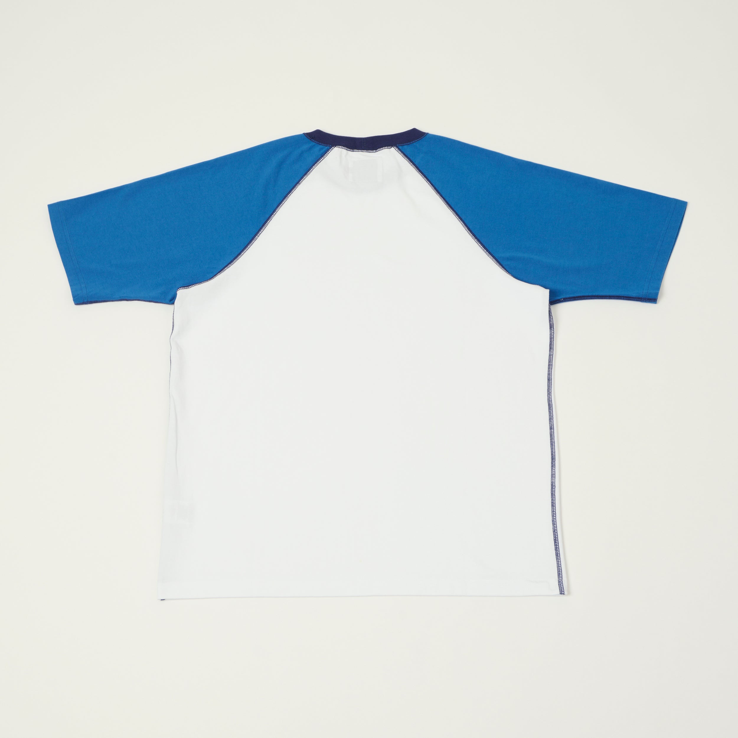Drake's Raglan Sleeve Hiking Tee - White/Blue
