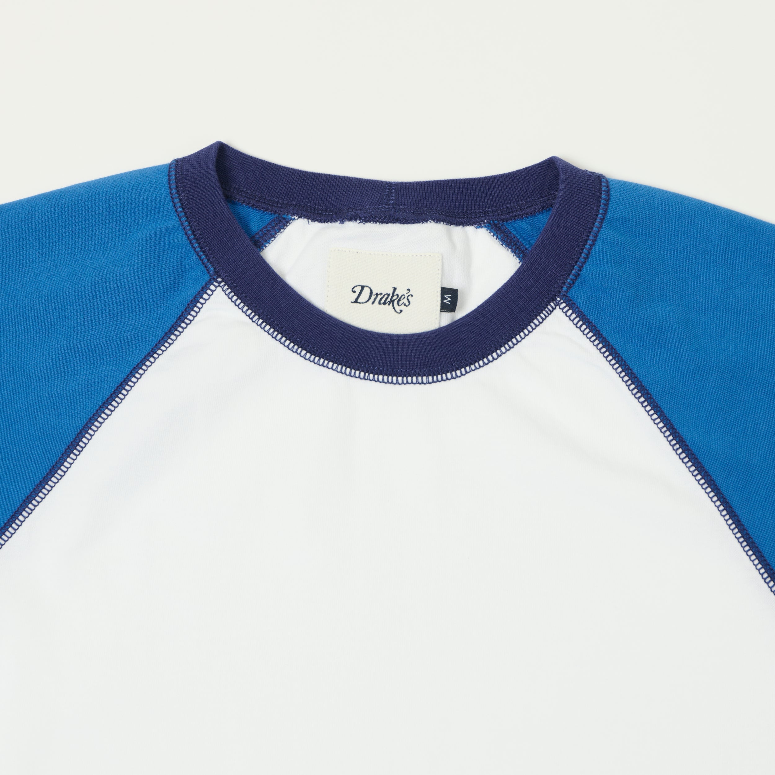 Drake's Raglan Sleeve Hiking Tee - White/Blue