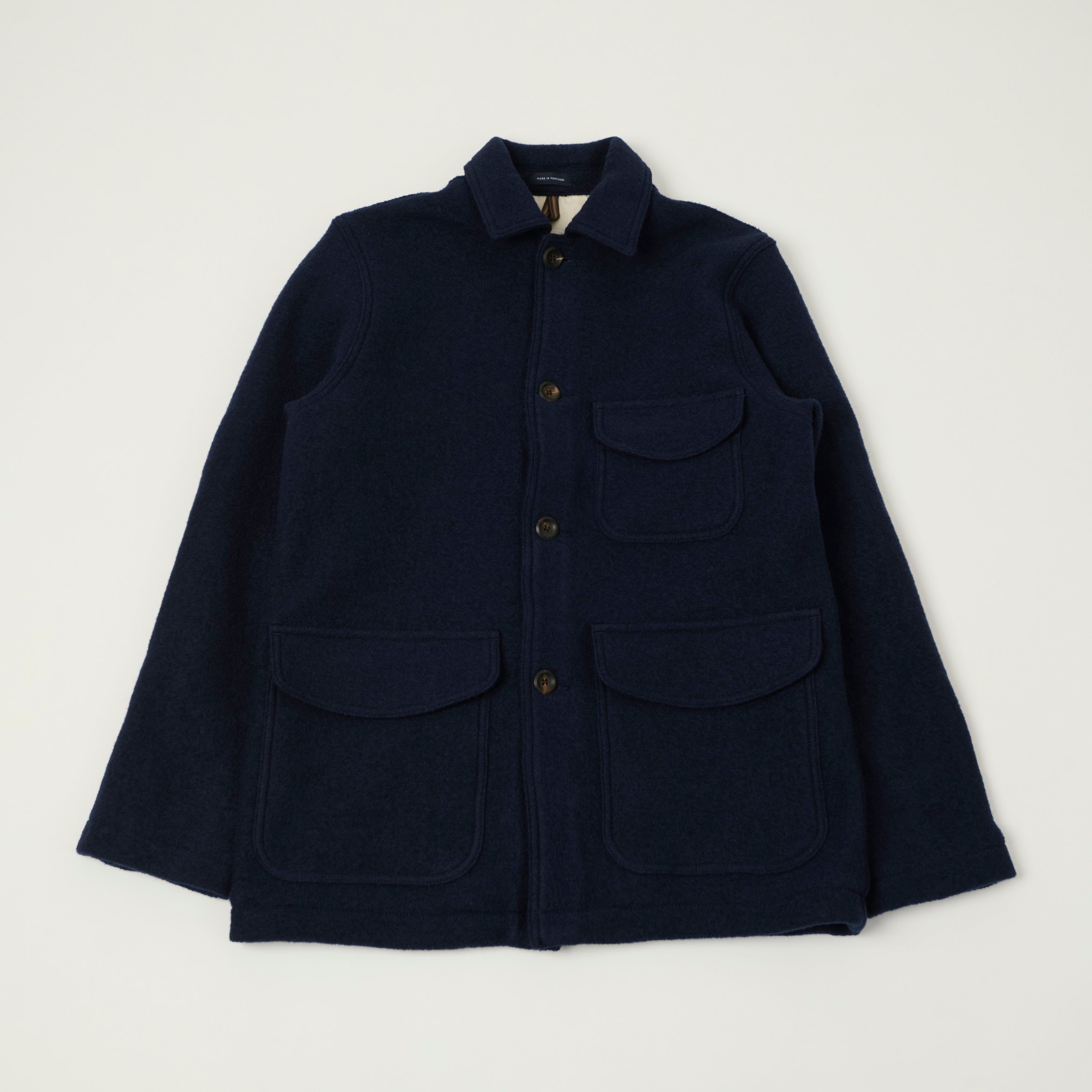 Drake's Tailored Wool Chore Jacket - Navy