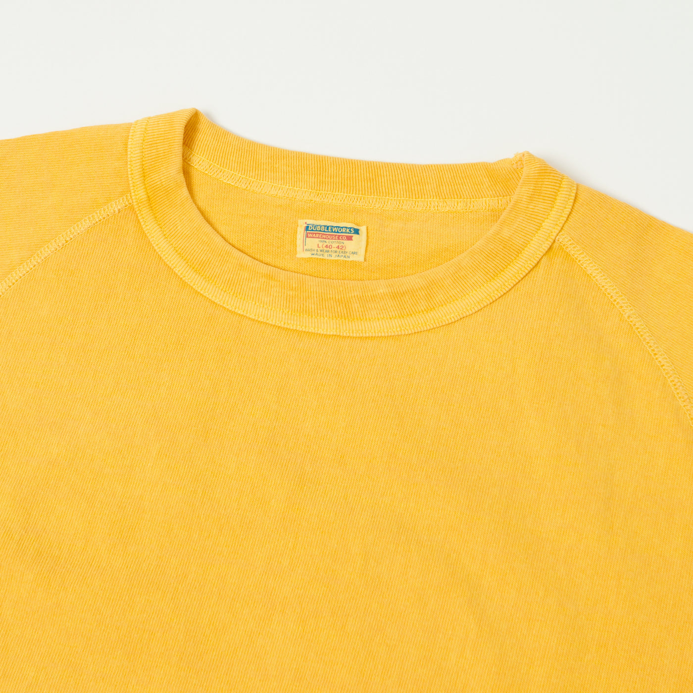 Dubbleworks Heavy Fabric Raglan Sleeve Pigment Dye Tee - Gold