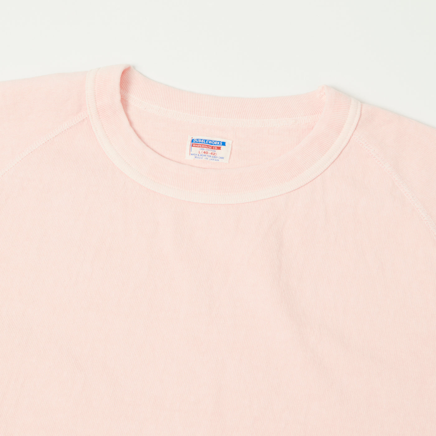 Dubbleworks Heavy Fabric Raglan Sleeve Pigment Dye Tee - Pink