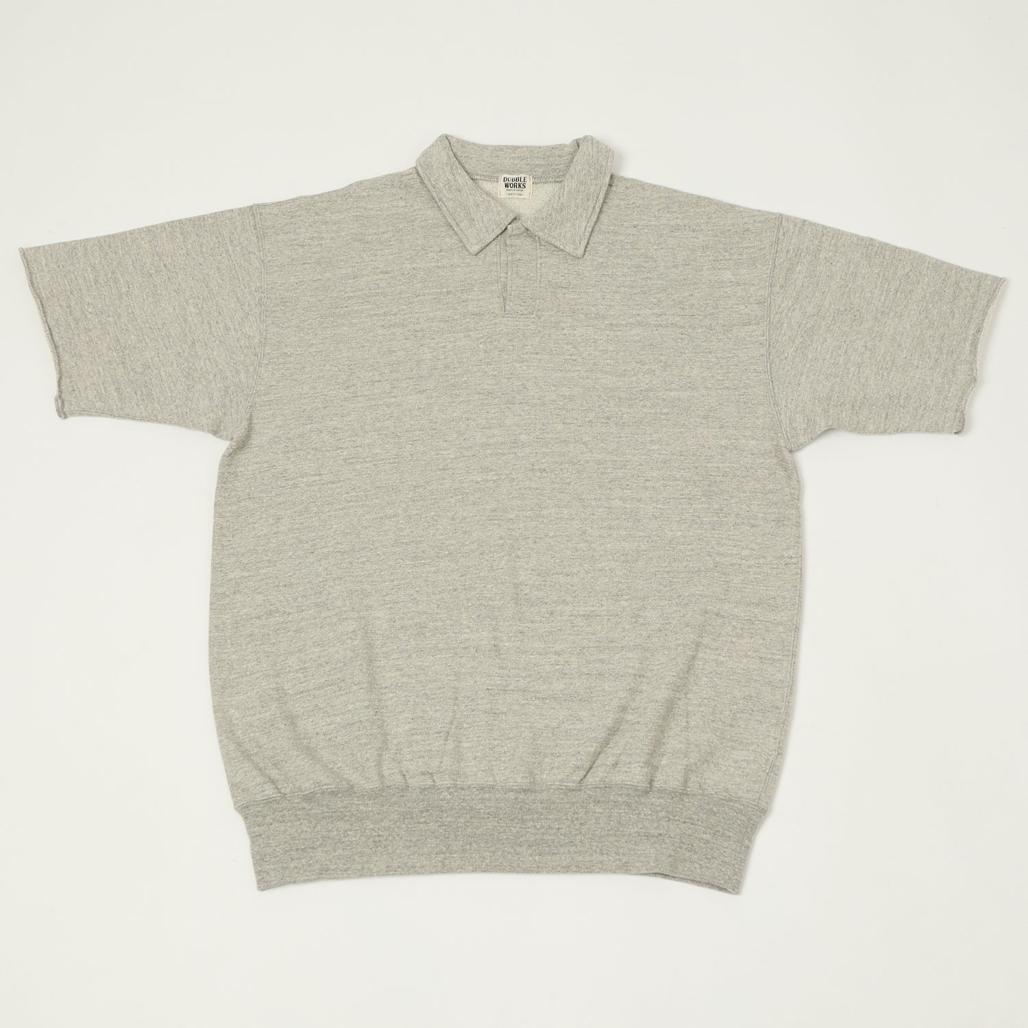 Dubbleworks Cut Off Sleeve Sweat Polo Shirt - Heather Grey