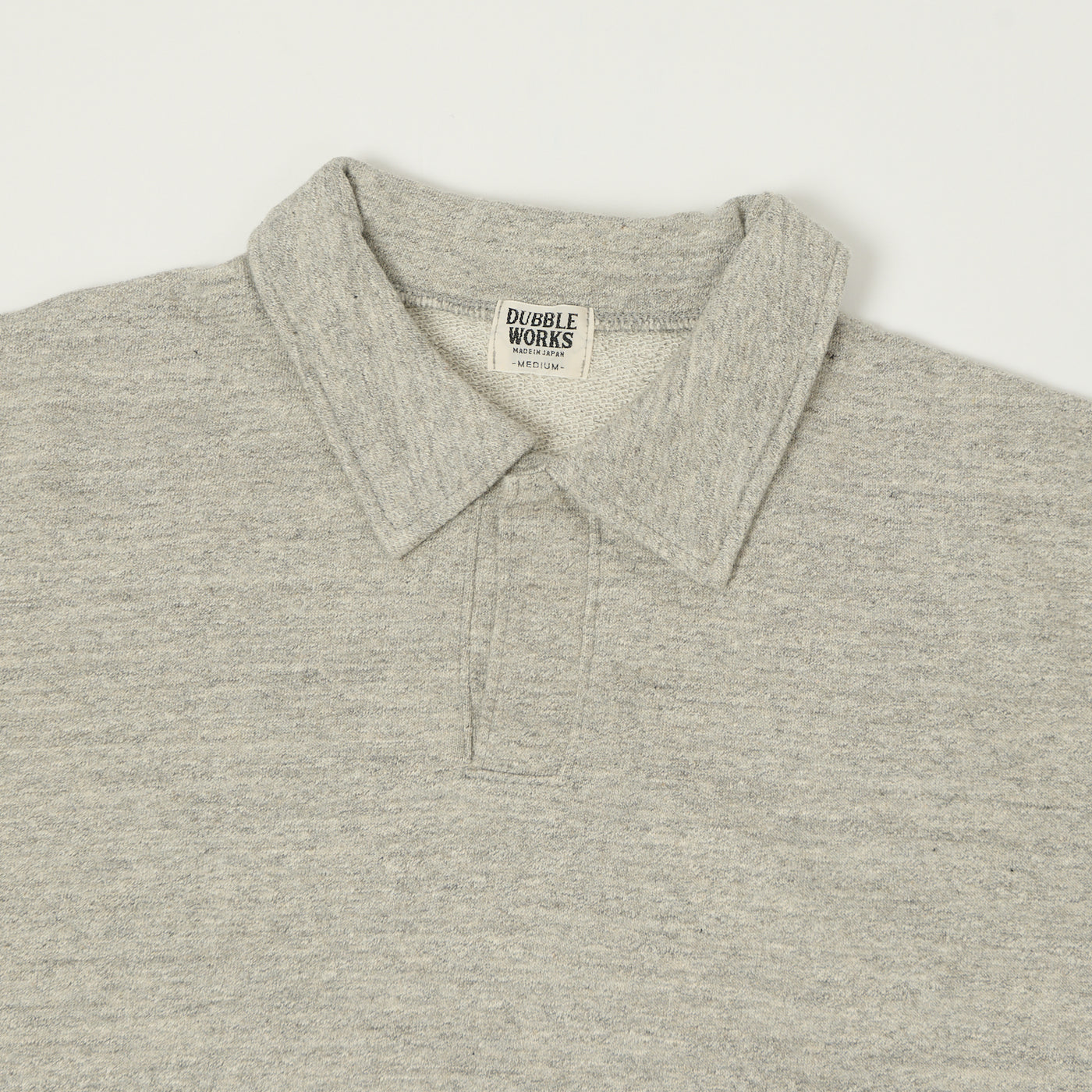 Dubbleworks Cut Off Sleeve Sweat Polo Shirt - Heather Grey