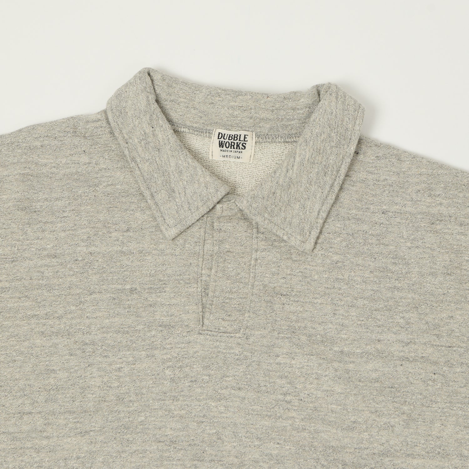 Dubbleworks Cut Off Sleeve Sweat Polo Shirt - Heather Grey