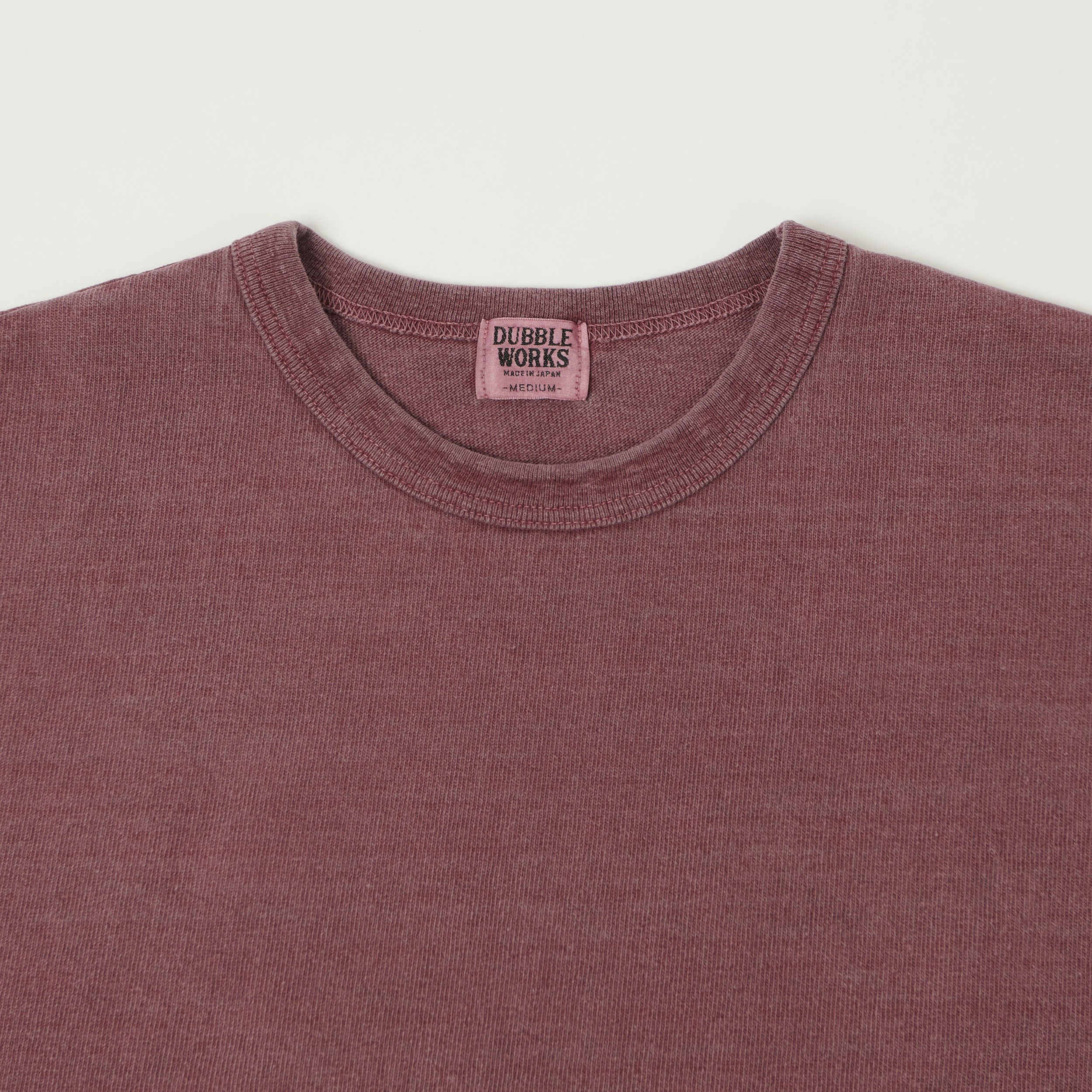 Dubbleworks Heavy Fabric Long Sleeve Pigment Dye Tee - Bordeaux