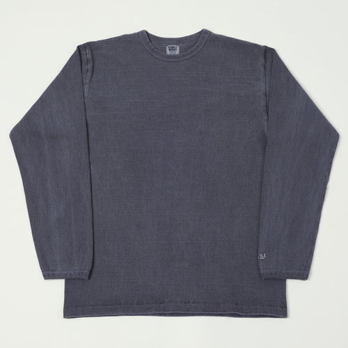 Dubbleworks Heavy Fabric Long Sleeve Pigment Dye Tee - Pd. Navy