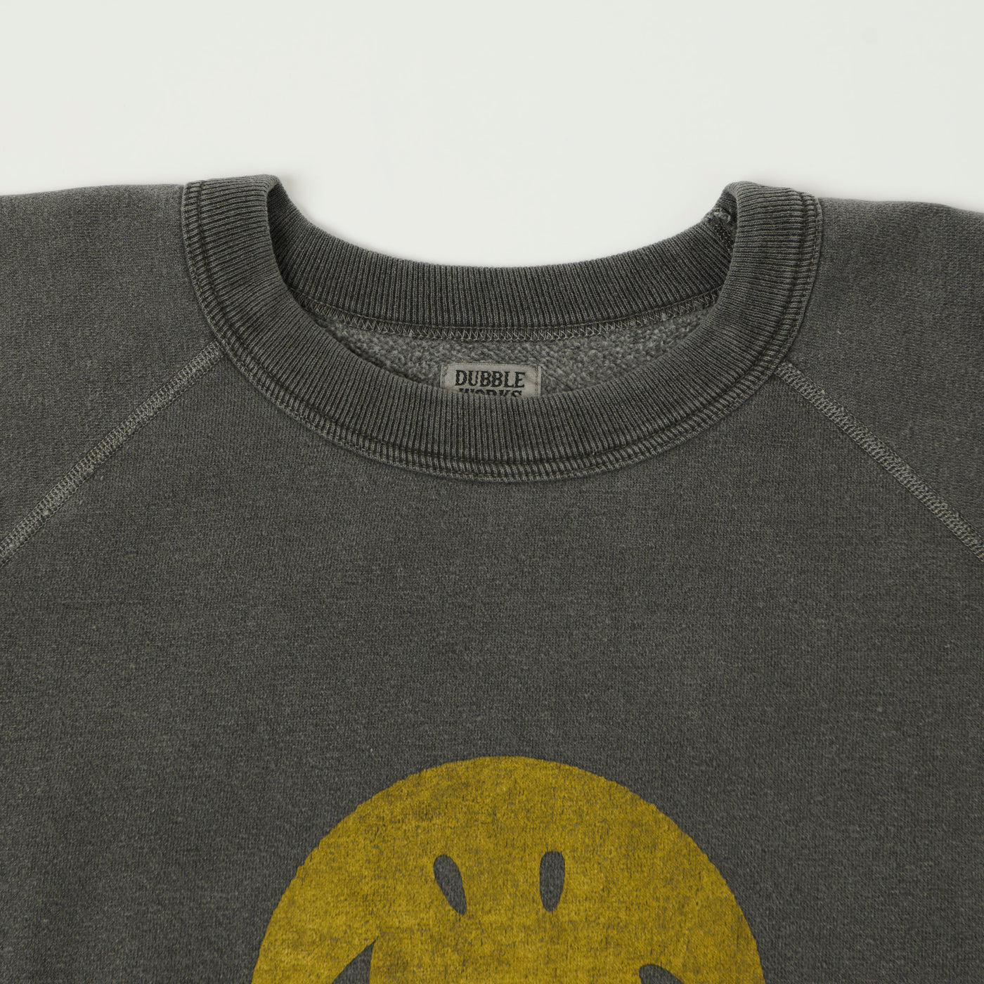 Dubbleworks 'Smile' Pigment Dye Raglan Sweatshirt - Sumikuro