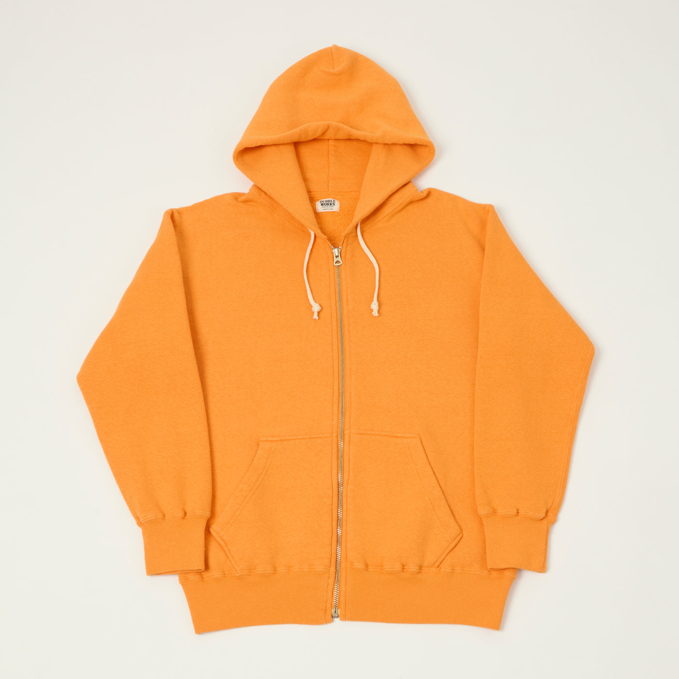 Dubbleworks Loop Wheel Zip Hoodie - Fade Orange