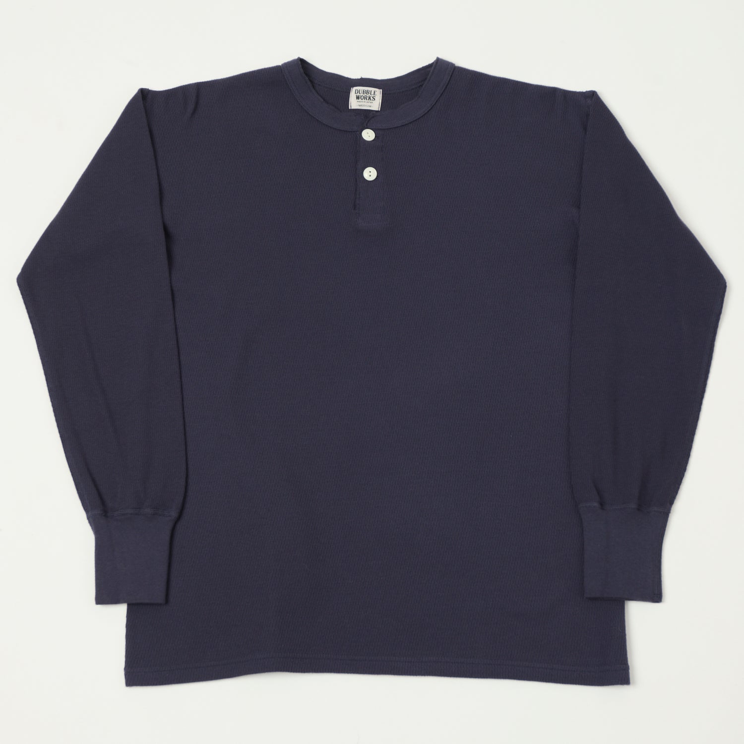 Dubbleworks Long Sleeve Thermal Henley - Navy
