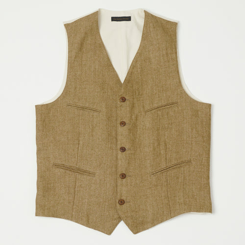 East Harbour Surplus 'Smith'  Vest - Herringbone Brown/White