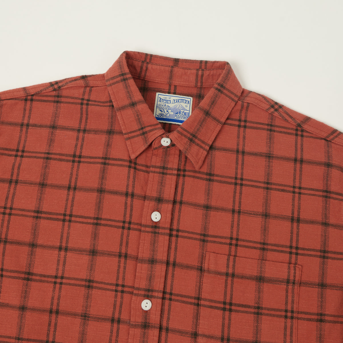 Edwin Arthur's 'Rag Shirt 02' Slub Plaid Shirt - Red