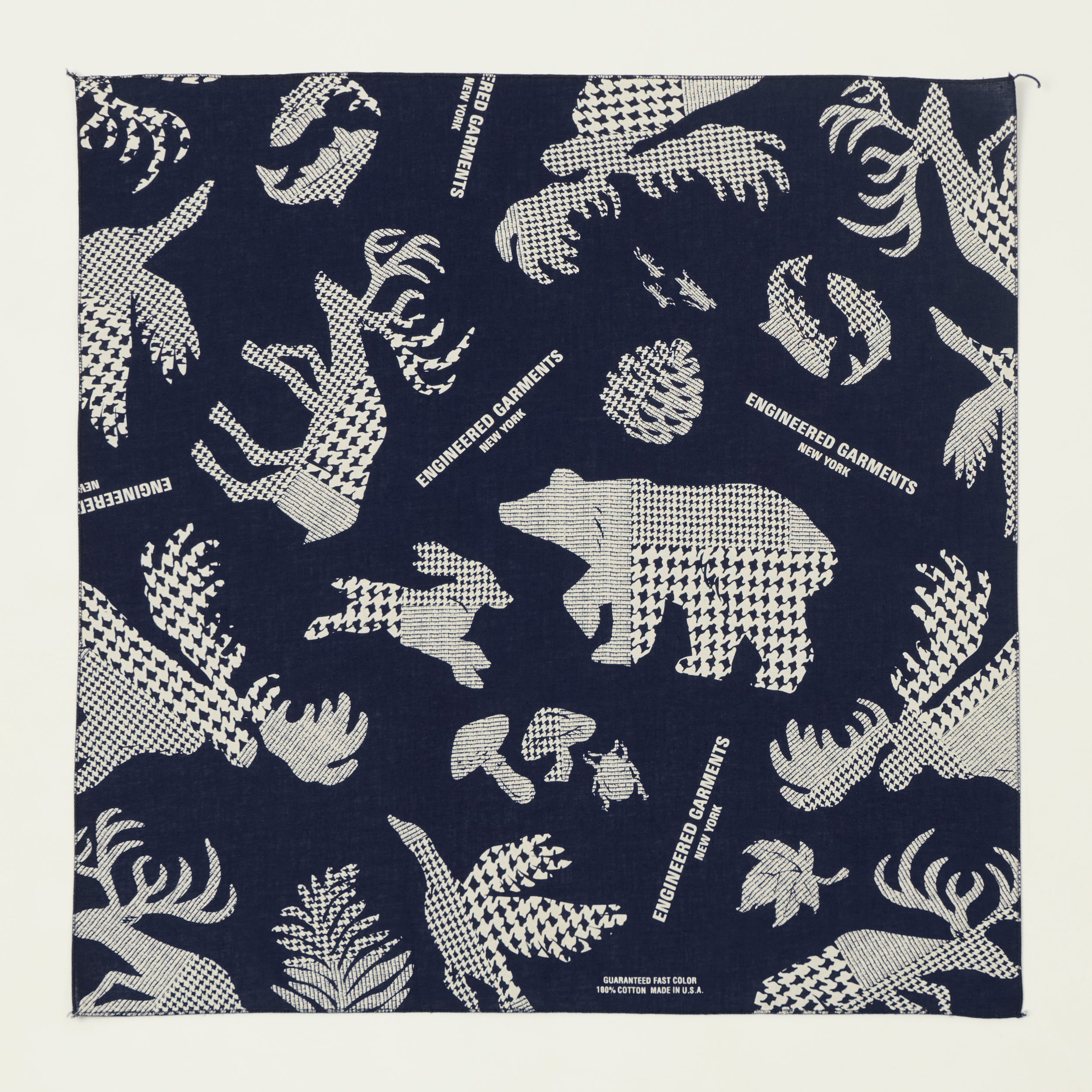 Engineered Garments Animal Print Bandana - Navy