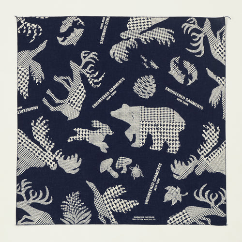 Engineered Garments Animal Print Bandana - Navy