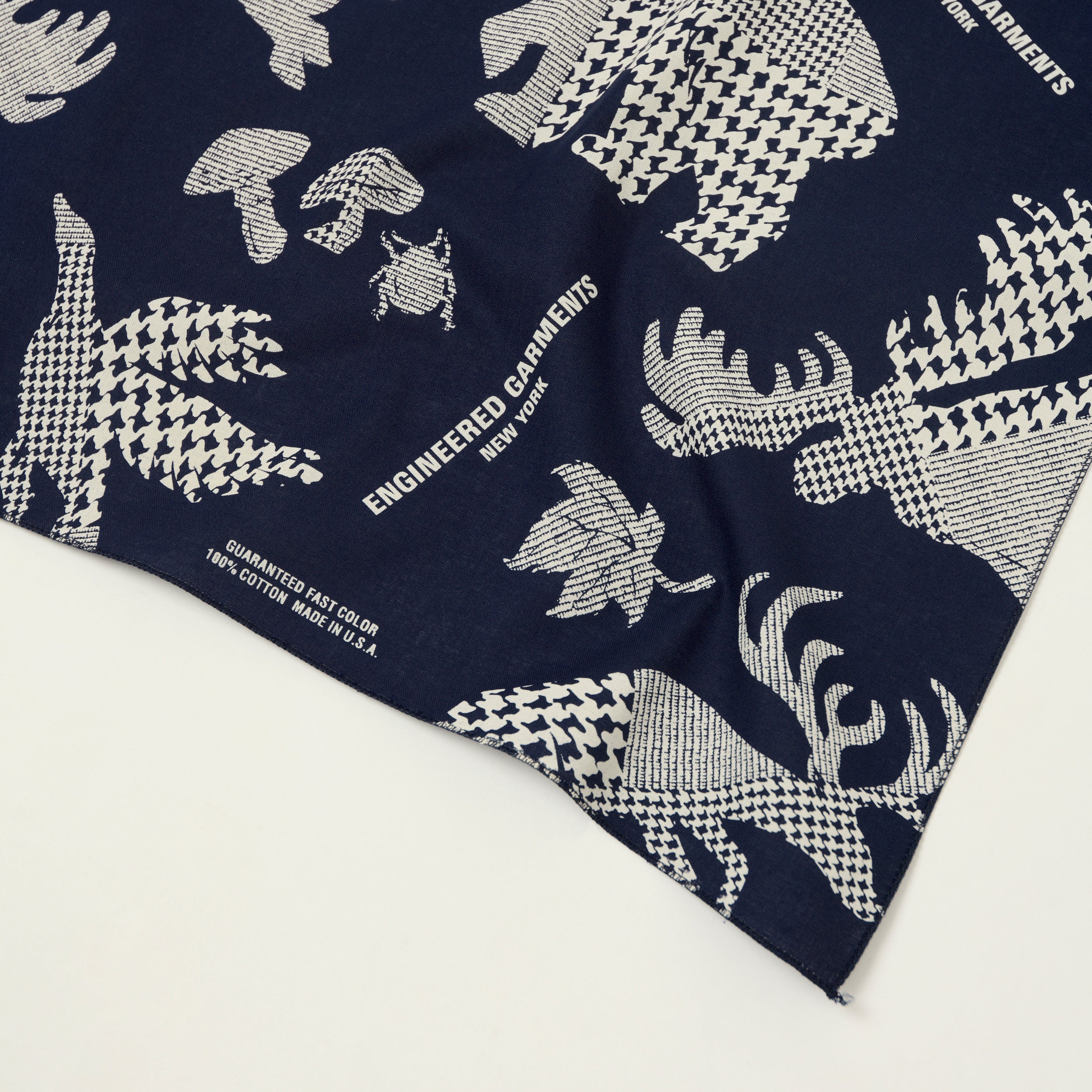 Engineered Garments Animal Print Bandana - Navy